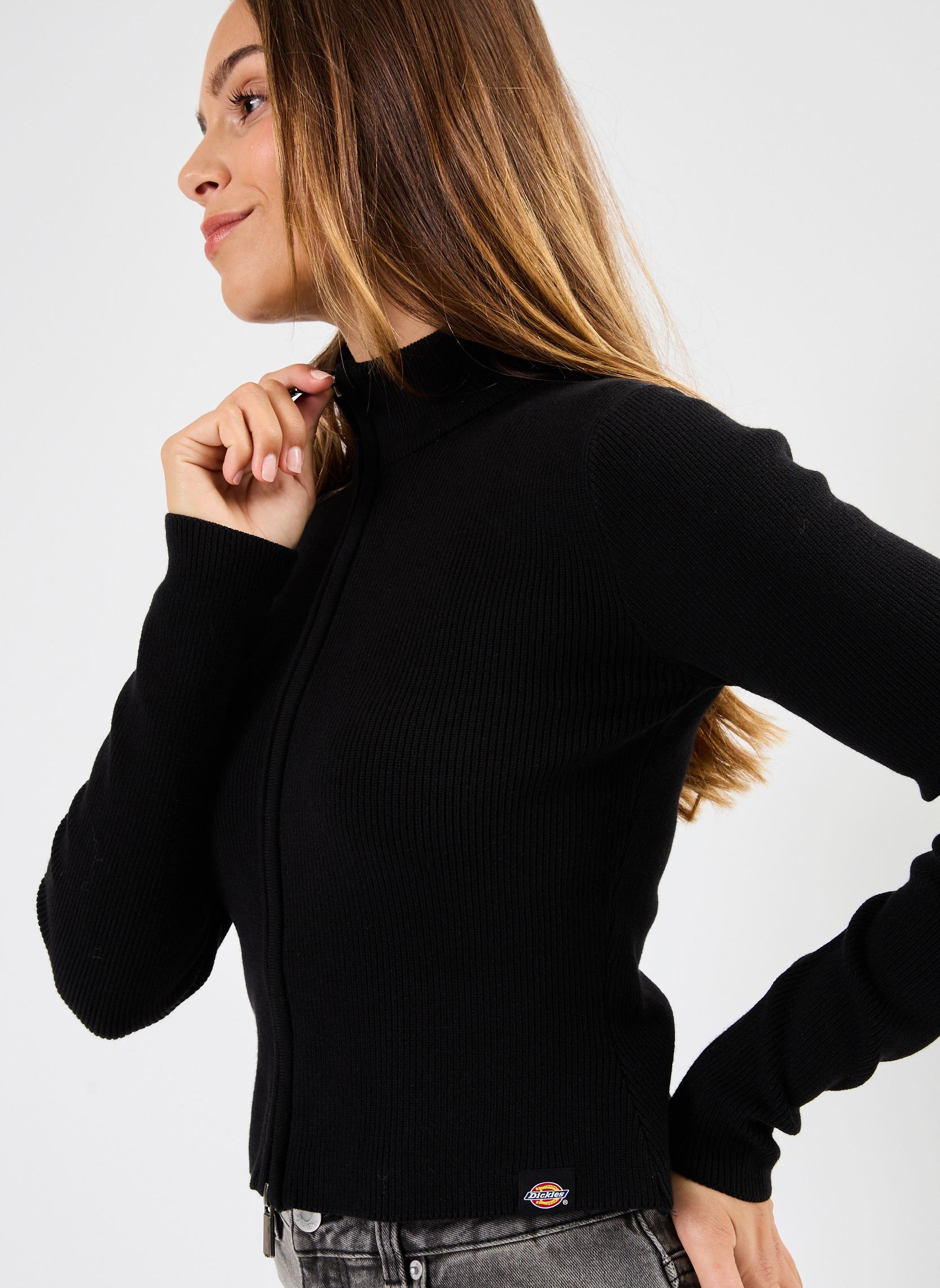 Sweatshirts mit Reißverschluss East Helena Rib Zip-Through W damen schwarz Dickies Sweatshirts mit Reißverschluss East Helena Rib Zip-Through W damen schwarz BLACK