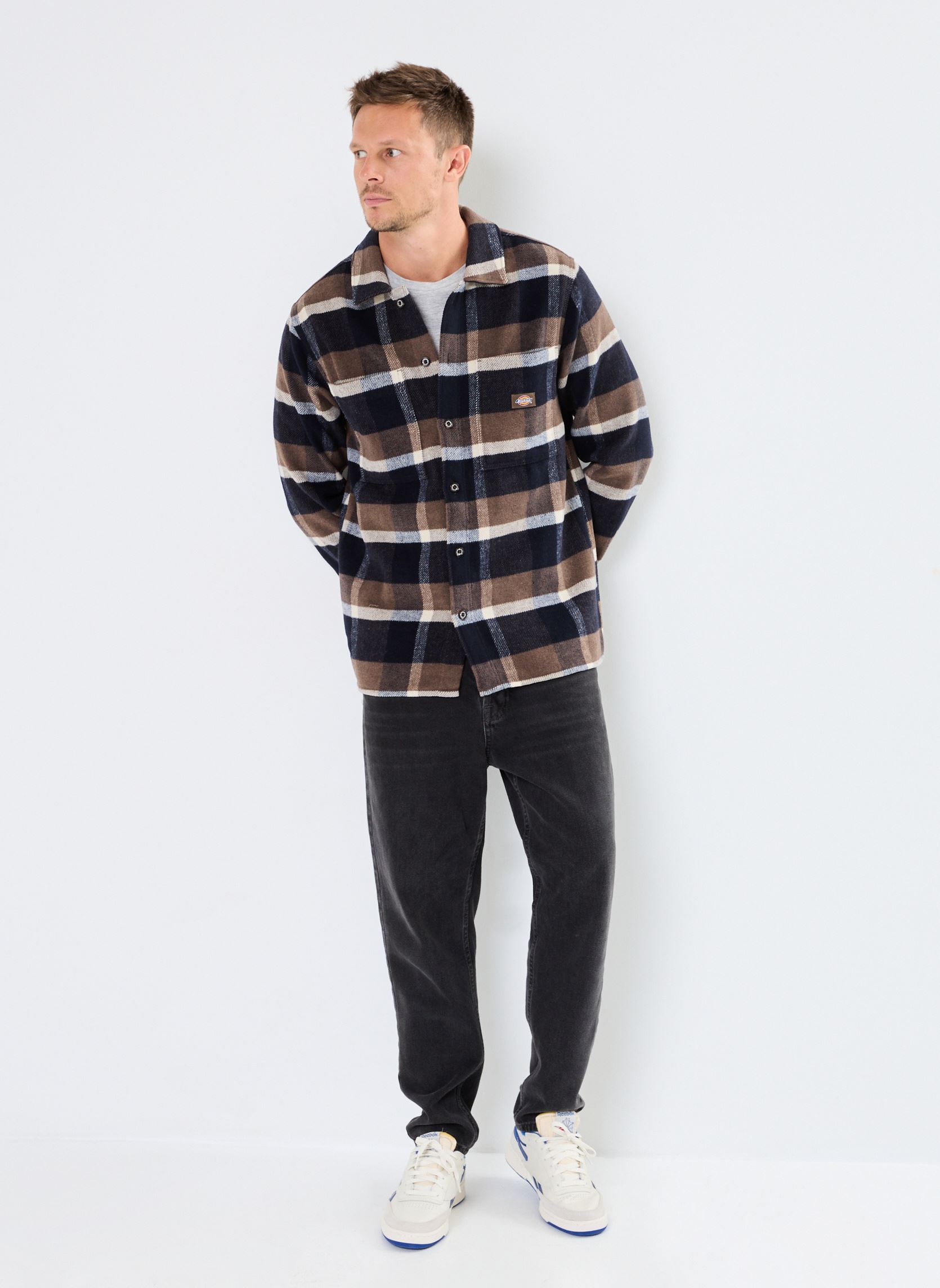 Hemden Plaid coaling ls shirt heren bruin Dickies Hemden Plaid coaling ls shirt heren bruin MUSHROOM