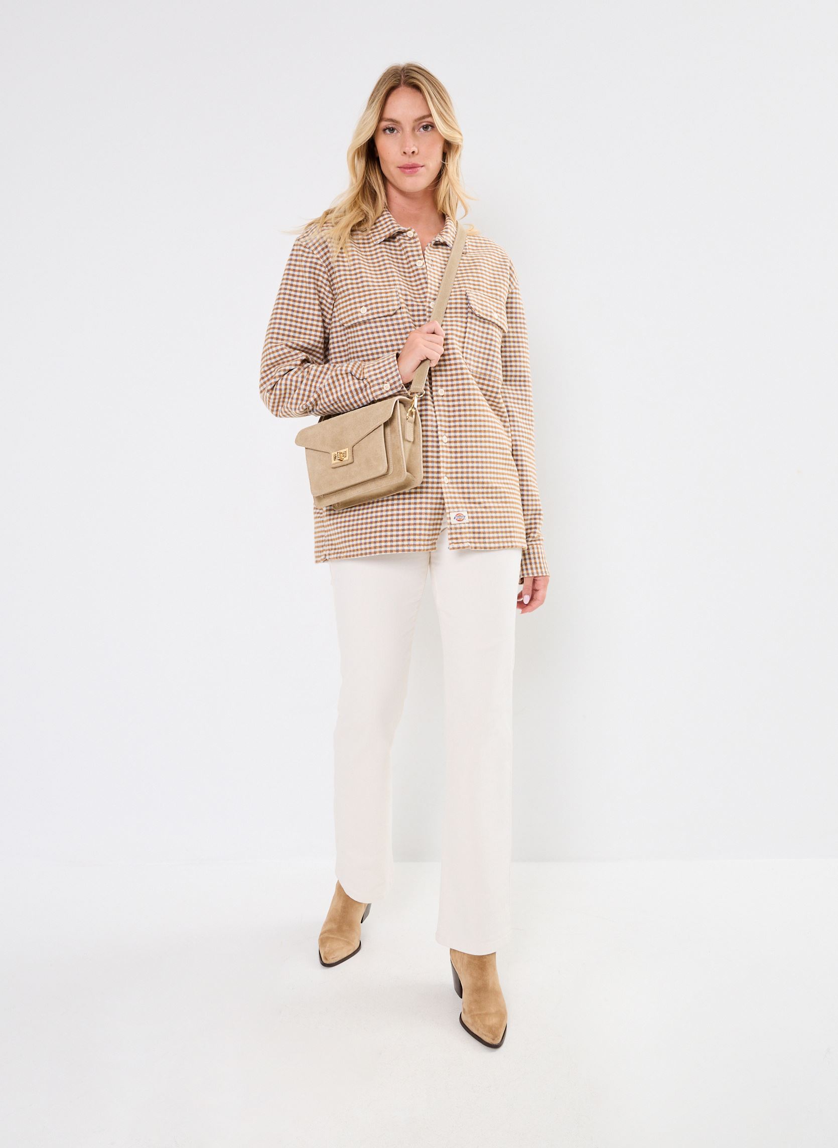 Camicie Frenchtown shirt uomo beige Dickies Camicie Frenchtown shirt uomo beige WHITECAP GRAY