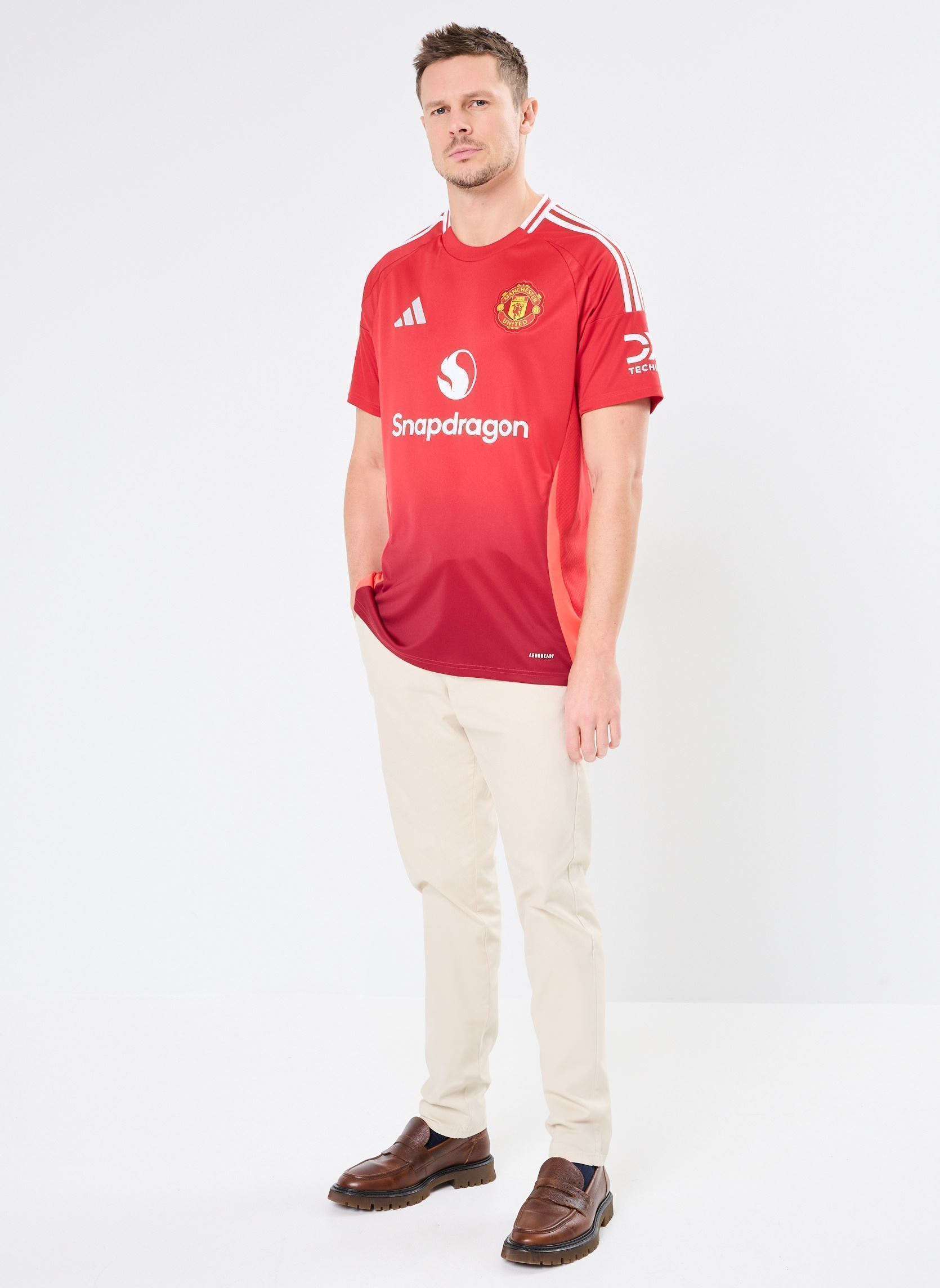 Tee-shirts manches courtes Maillot de foot Manchester United MUFC H homme rouge adidas sportswear Tee-shirts manches courtes Maillot de foot Manchester United MUFC H homme rouge ROUGE