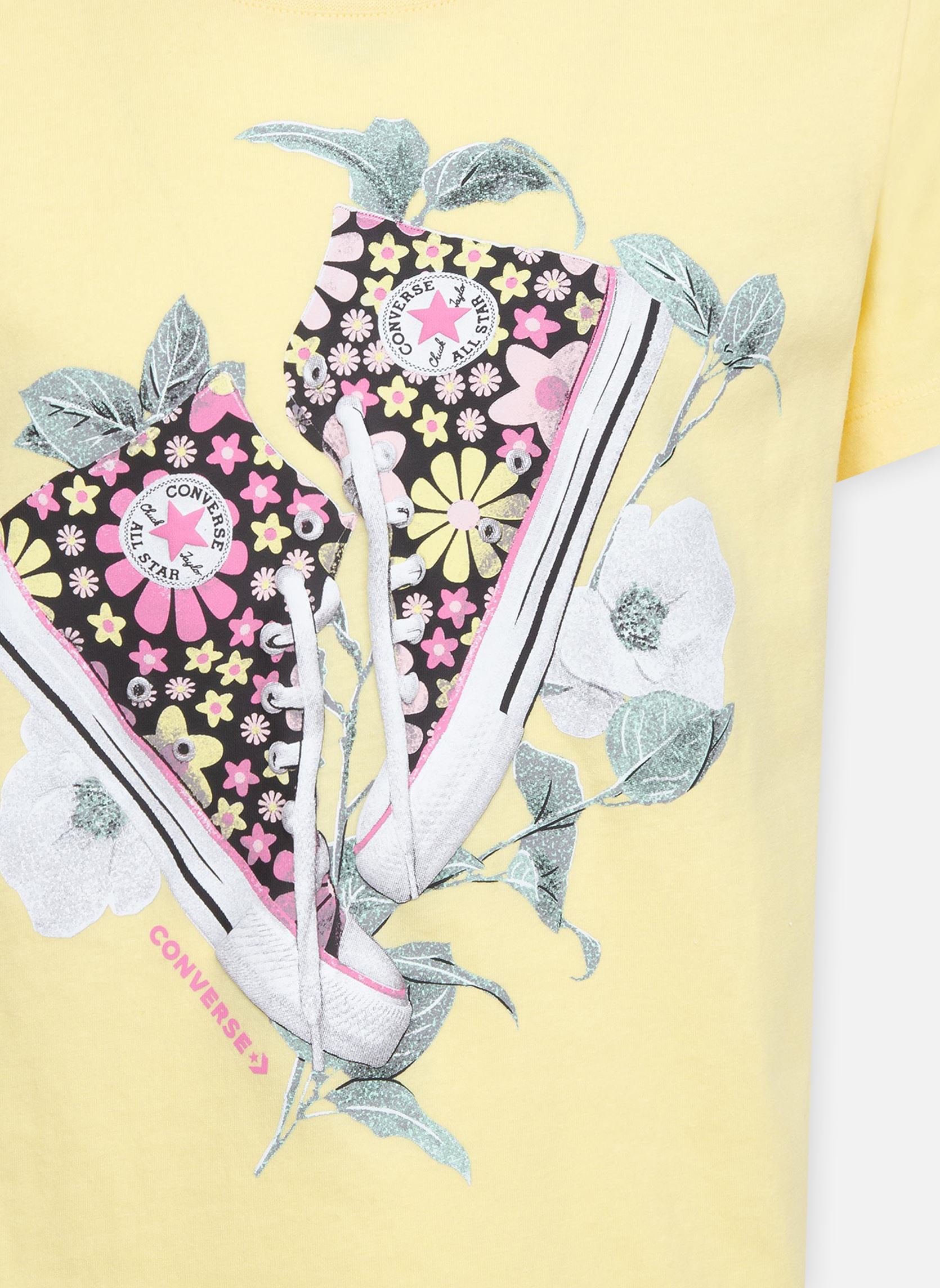 Tee-shirts manches courtes Cnvg Floral Sneaker T-Shirt fille jaune Converse Apparel Tee-shirts manches courtes Cnvg Floral Sneaker T-Shirt fille jaune LIKE BUTTER