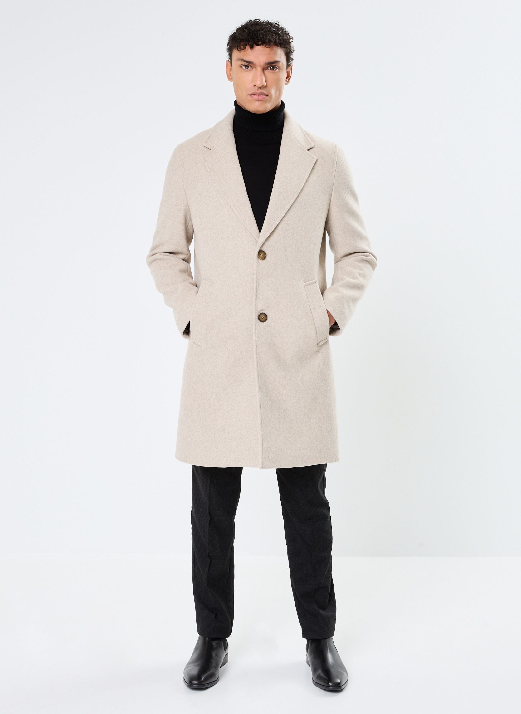 Lange Mäntel GARDENER herren beige Marvin&Co Lange Mäntel GARDENER herren beige WHITE PEPPER