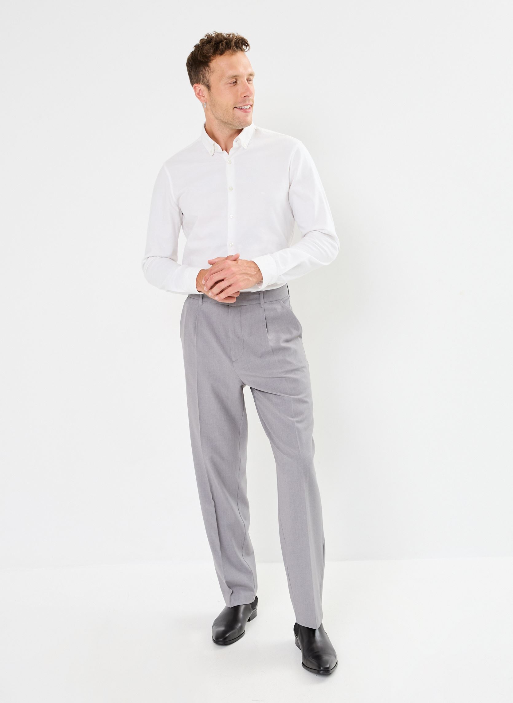 Pantalons chino PEROBINE homme gris Marvin&Co Pantalons chino PEROBINE homme gris SLEET