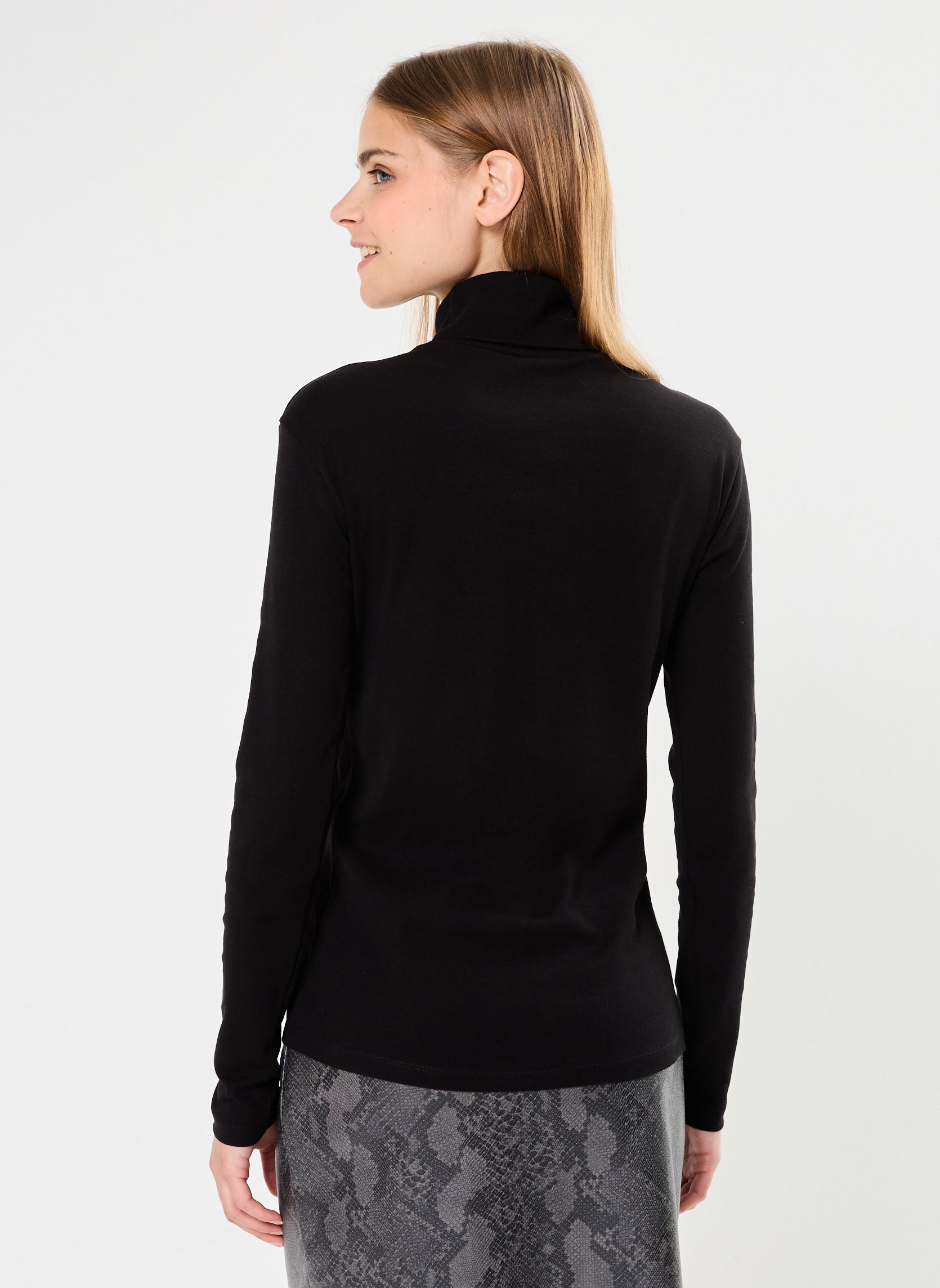 Tee-shirts manches longues Tee-Shirt L'Iconique Col Roulé En Coton femme noir Petit Bateau Tee-shirts manches longues Tee-Shirt L'Iconique Col Roulé En Coton femme noir BLACK