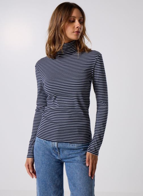 Petit Bateau T-shirts met lange mouwen Tee-Shirt L'Iconique Col Roulé En Coton dames blauw