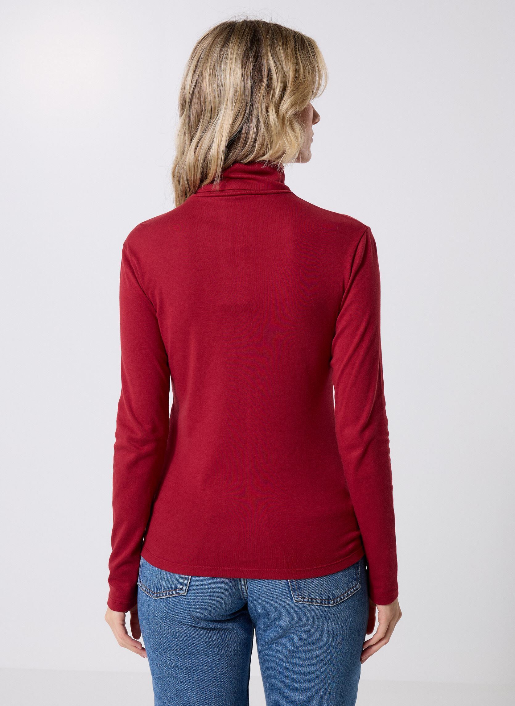 Langarm-T-Shirts Tee-Shirt L'Iconique Col Roulé En Coton damen rot Petit Bateau Langarm-T-Shirts Tee-Shirt L'Iconique Col Roulé En Coton damen rot AMARANTE