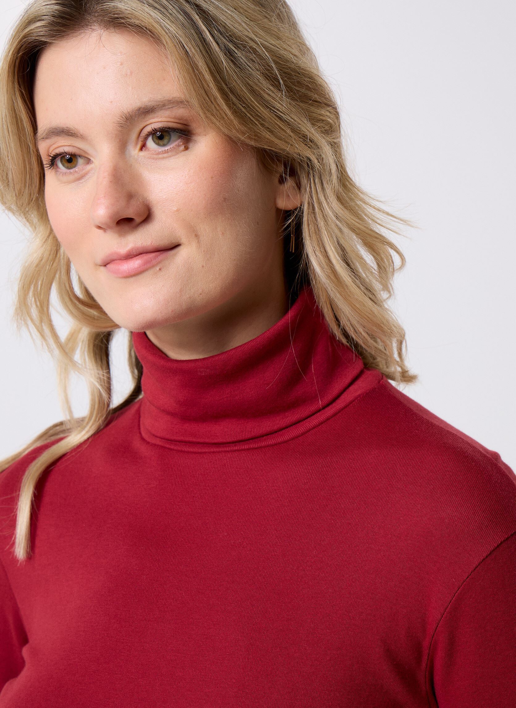 Langarm-T-Shirts Tee-Shirt L'Iconique Col Roulé En Coton damen rot Petit Bateau Langarm-T-Shirts Tee-Shirt L'Iconique Col Roulé En Coton damen rot AMARANTE