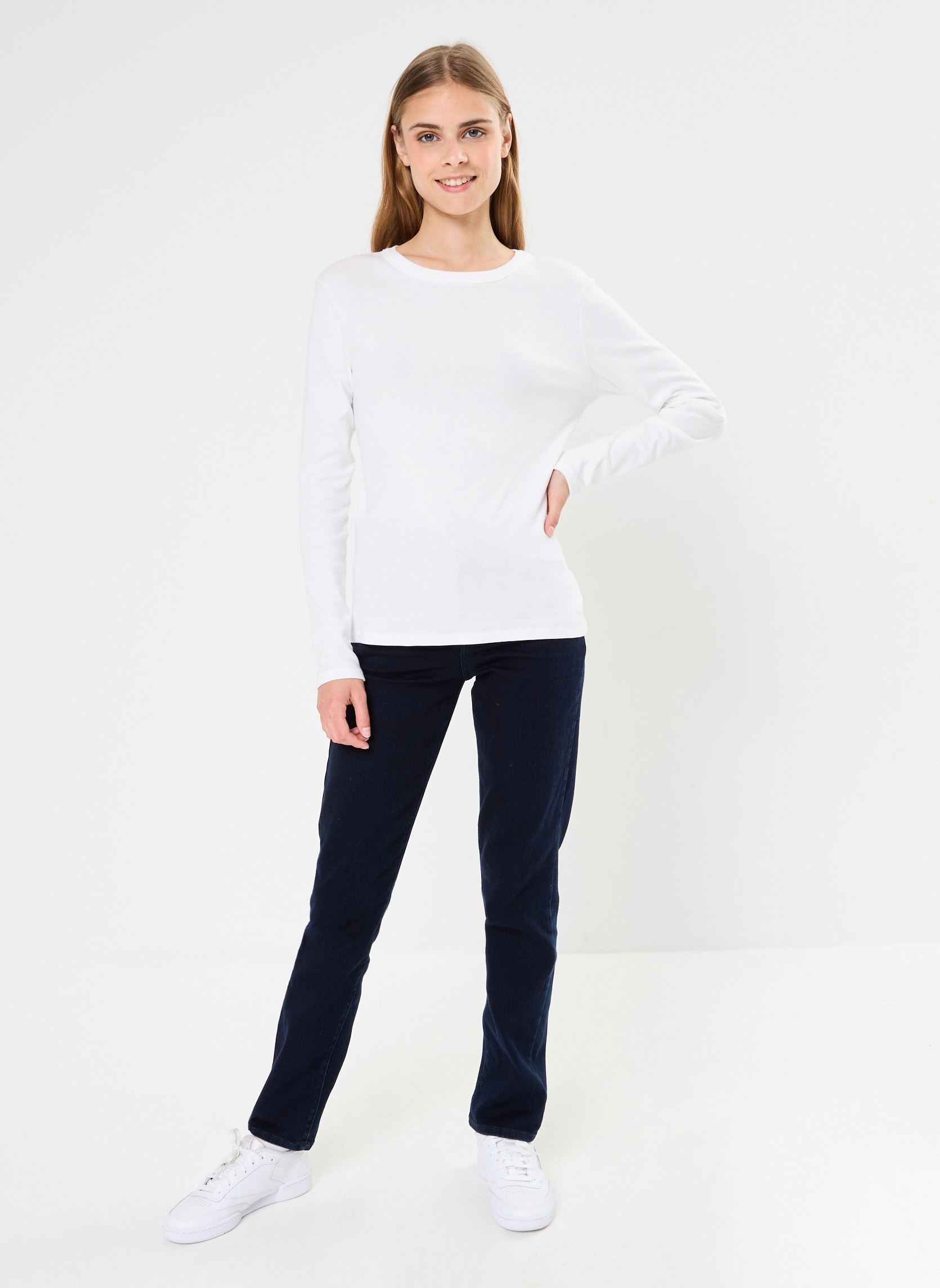 Tee-shirts manches longues T-shirt l'iconique manches longues col r femme blanc Petit Bateau Tee-shirts manches longues T-shirt l'iconique manches longues col r femme blanc ECUME
