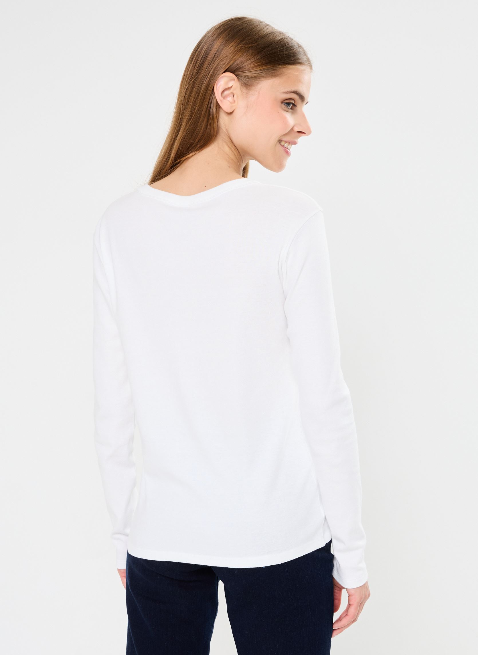 Tee-shirts manches longues T-shirt l'iconique manches longues col r femme blanc Petit Bateau Tee-shirts manches longues T-shirt l'iconique manches longues col r femme blanc ECUME