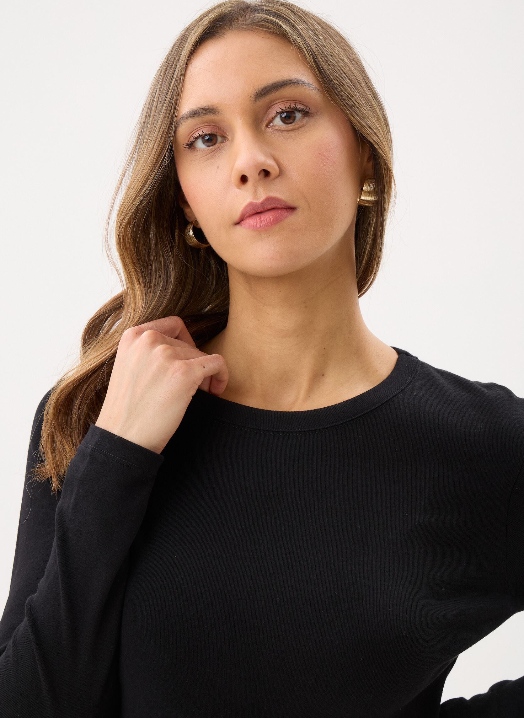 Tee-shirts manches longues T-shirt l'iconique manches longues col r femme noir Petit Bateau Tee-shirts manches longues T-shirt l'iconique manches longues col r femme noir BLACK