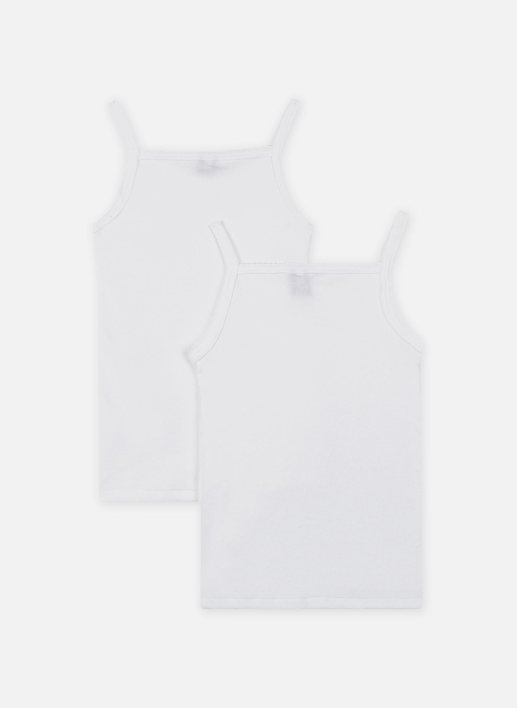Tanktops Lot de 2 chemises à bretelles mädchen weiß Petit Bateau Tanktops Lot de 2 chemises à bretelles mädchen weiß VARIANTE 1
