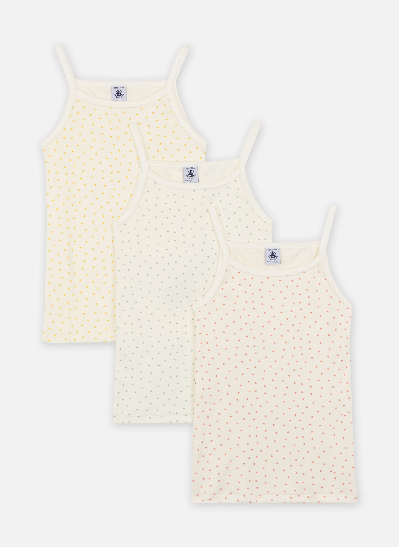 Vêtements Petit Bateau Lot de 3 chemises à bretelles petits cœurs pour Accessoires