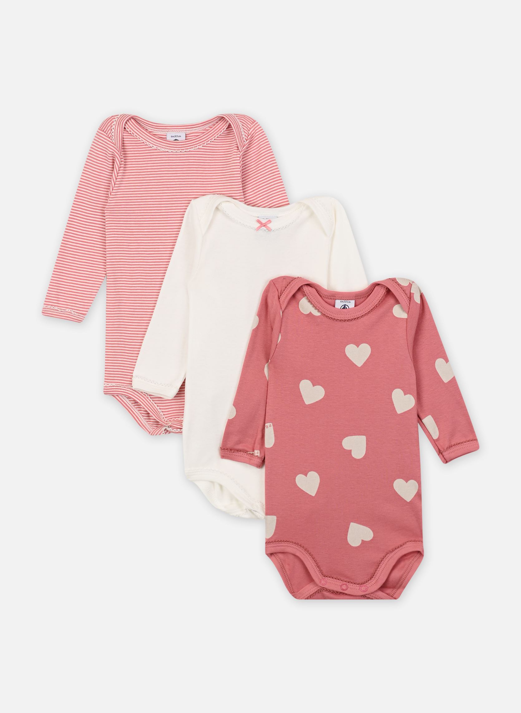 Vêtements Petit Bateau 3 Bodies US ML A0BGL00 pour Accessoires