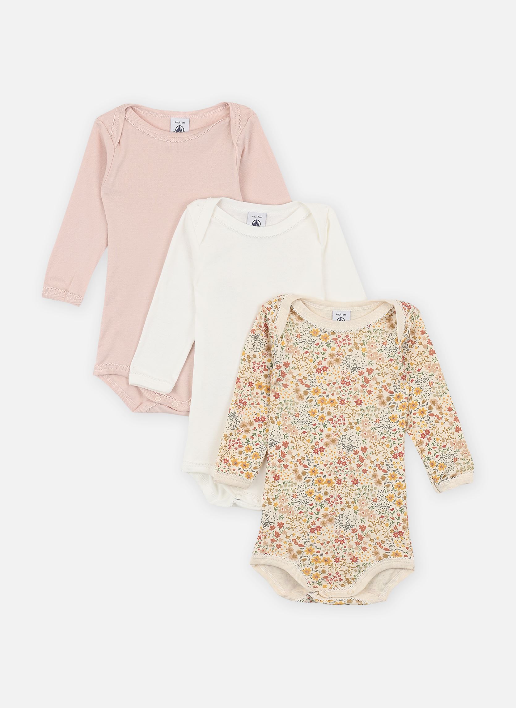 Lots de bodies 3 Bodies US ML A0BRG00 fille multicolore Petit Bateau Lots de bodies 3 Bodies US ML A0BRG00 fille multicolore VARIANTE 1