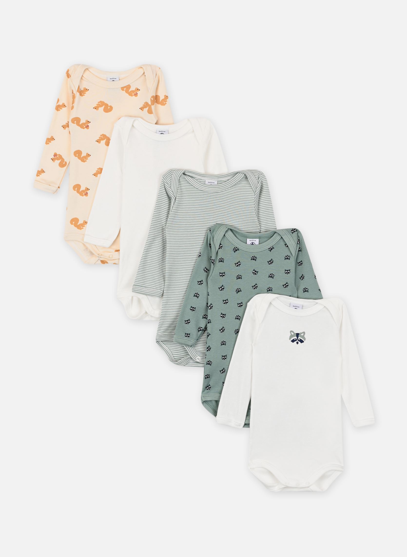 Vêtements Petit Bateau 5 Bodies US ML A0BGN00 pour Accessoires