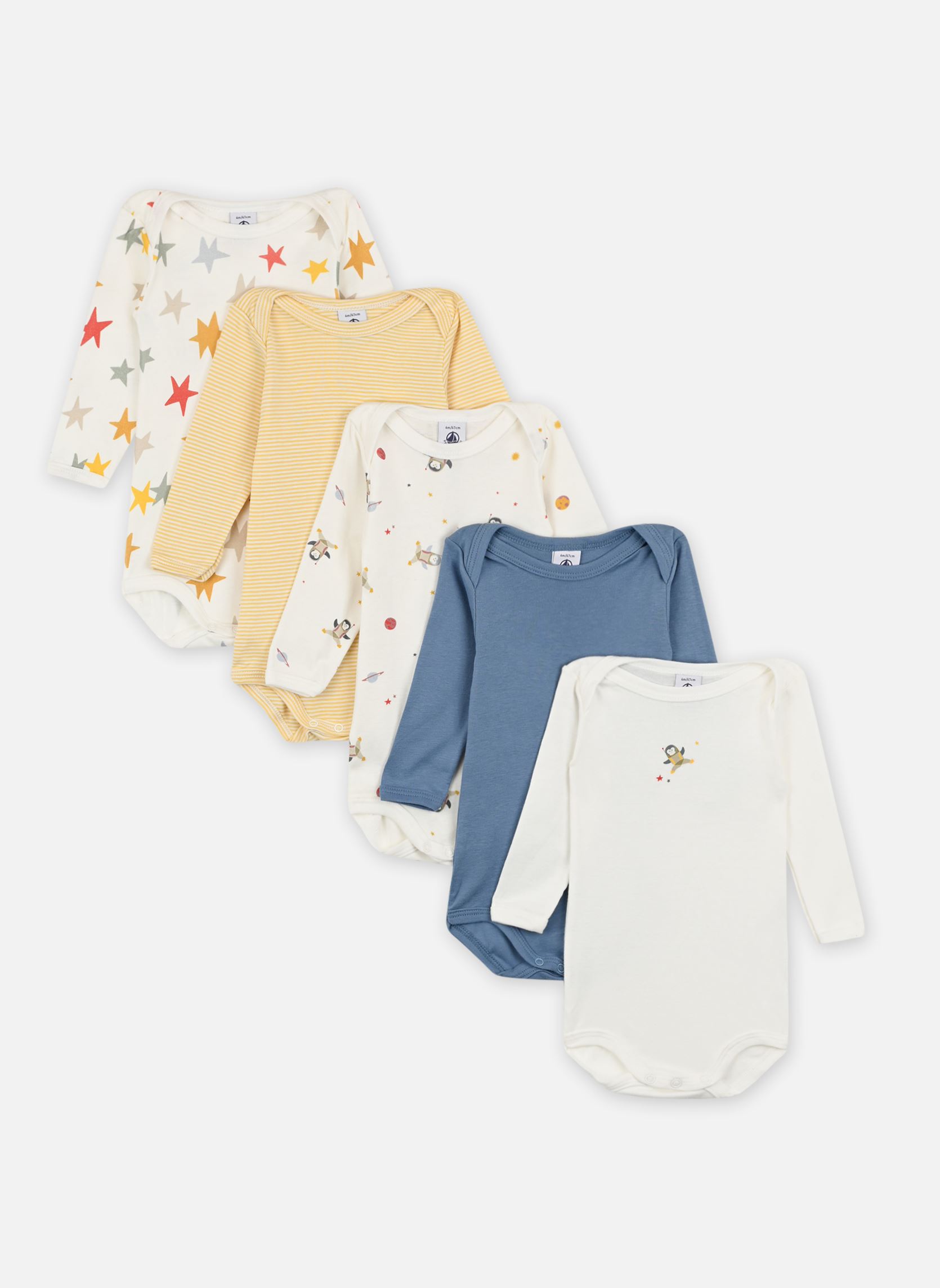 Vêtements Petit Bateau 5 Bodies US ML A0BGU00 pour Accessoires