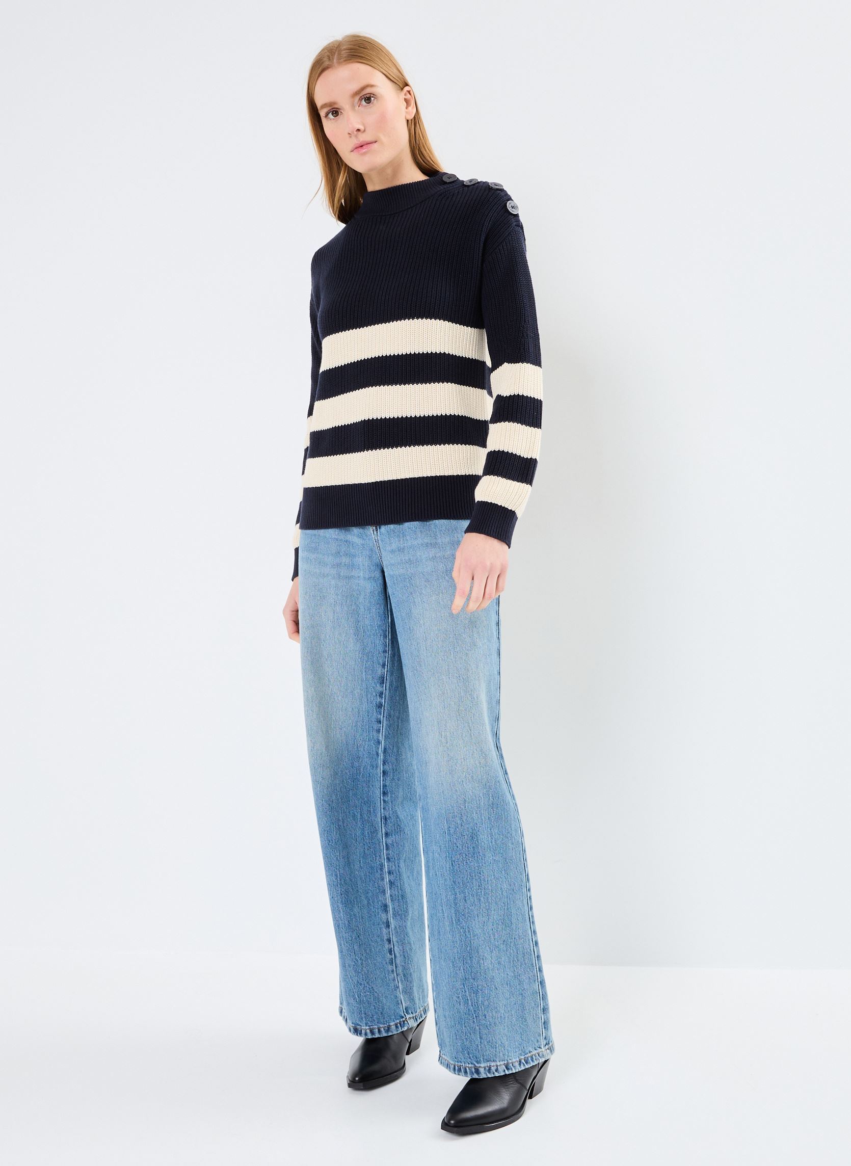 Truien Temporel dames blauw Petit Bateau Truien Temporel dames blauw Smoking/Avalanche