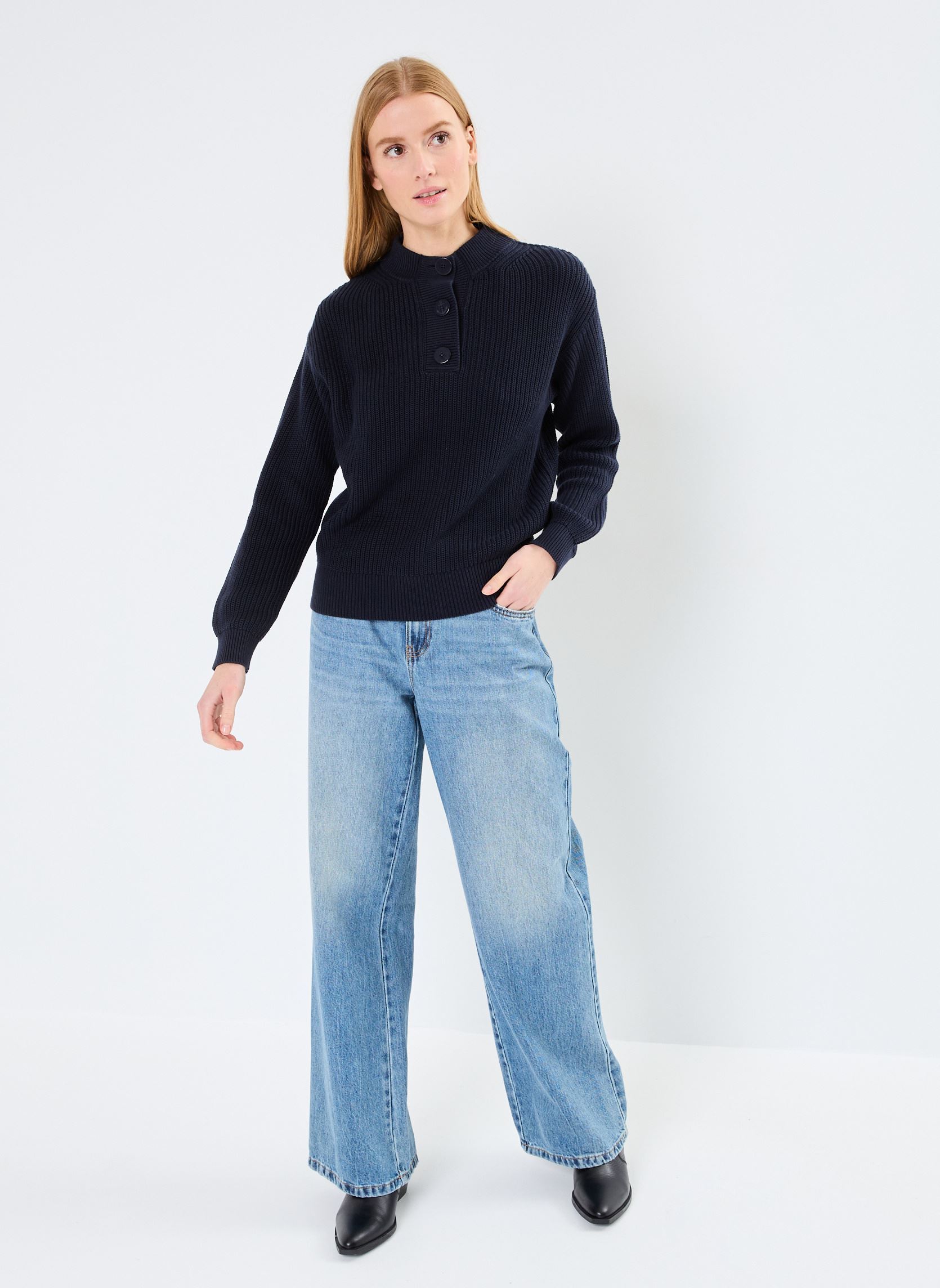 Truien Tess dames blauw Petit Bateau Truien Tess dames blauw Smoking