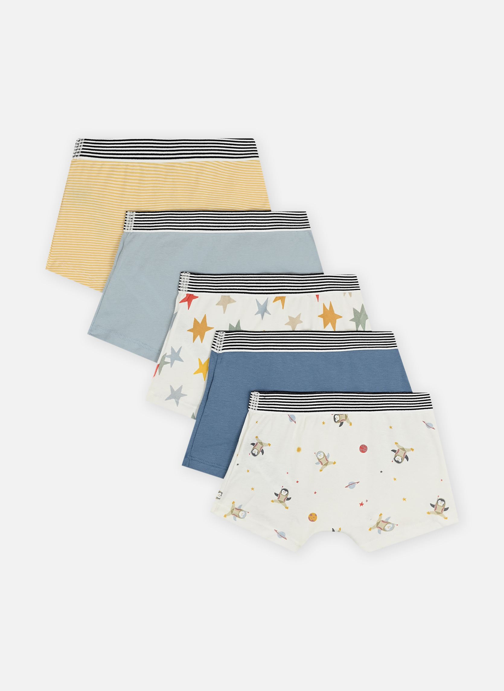 Lots sous-vêtements 5 Boxers A0BH600 garçon multicolore Petit Bateau Lots sous-vêtements 5 Boxers A0BH600 garçon multicolore Variante 1