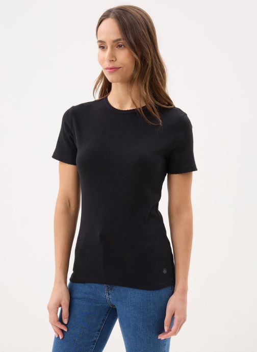 Petit Bateau Kurzarm-T-Shirts T-shirt l'iconique manches courtes col r damen schwarz