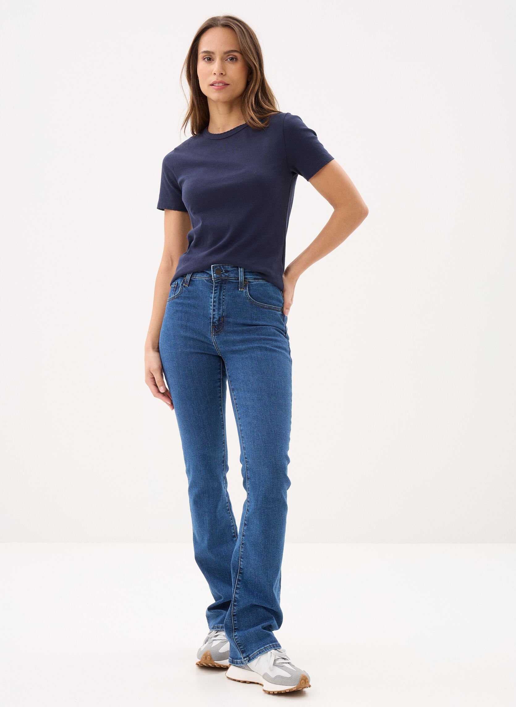 Tee-shirts manches courtes T-shirt l'iconique manches courtes col r femme bleu Petit Bateau Tee-shirts manches courtes T-shirt l'iconique manches courtes col r femme bleu SMOKING