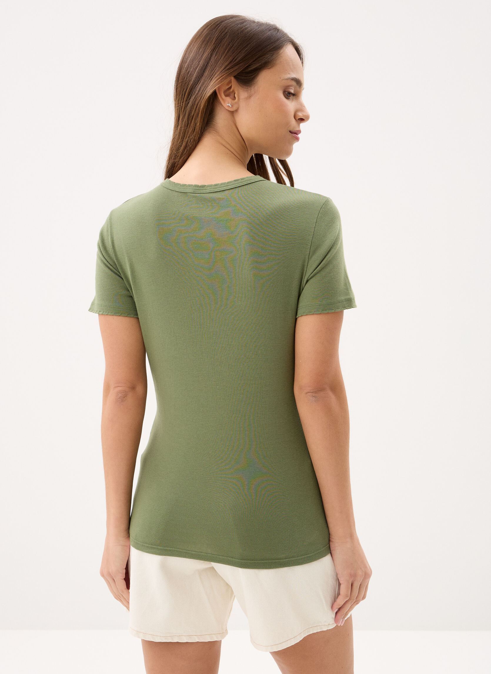Tee-shirts manches courtes T-shirt l'iconique manches courtes col r femme vert Petit Bateau Tee-shirts manches courtes T-shirt l'iconique manches courtes col r femme vert OLIVINE