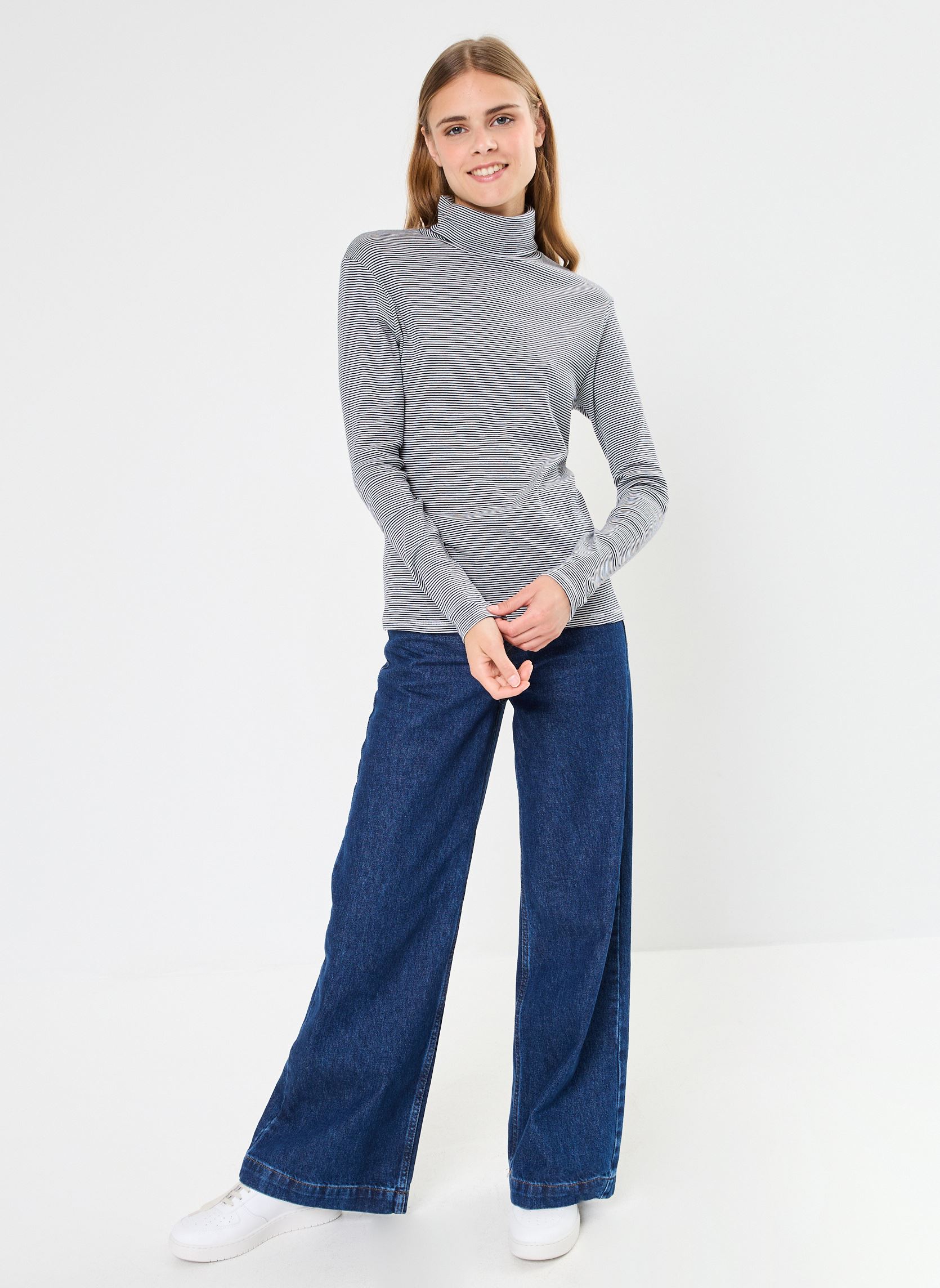 Langarm-T-Shirts Sous Pull ML A0BLO01 damen blau Petit Bateau Langarm-T-Shirts Sous Pull ML A0BLO01 damen blau SMOKING/MARSHMALLOW