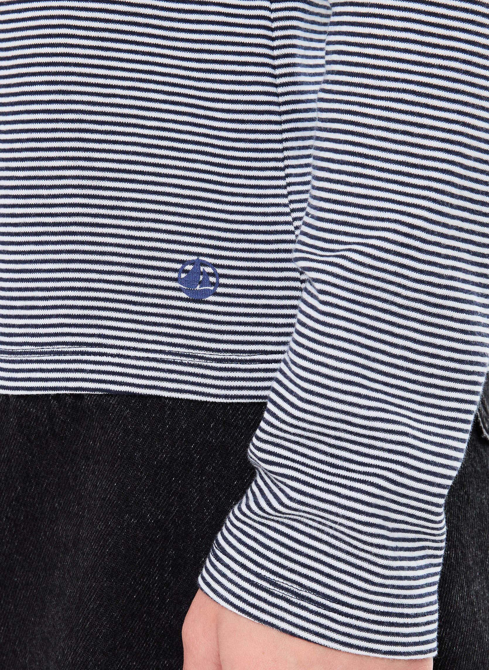 Tee-shirts Tee Shirt ML Iconique Col Rond femme bleu Petit Bateau Tee-shirts Tee Shirt ML Iconique Col Rond femme bleu SMOKING/MARSHMALLOW