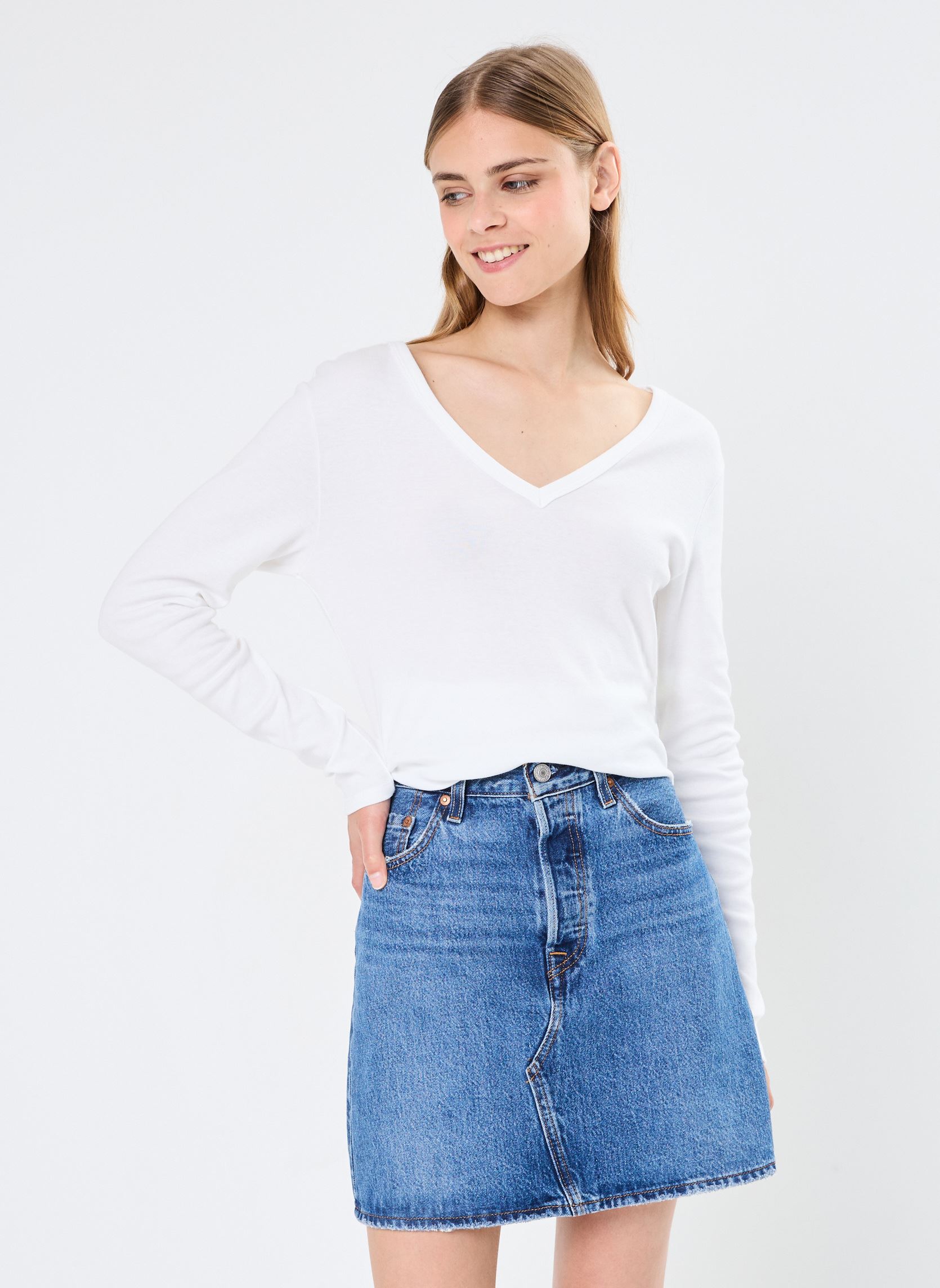 Vêtements Petit Bateau T shirt 'iconique manches longues col V pour Accessoires - vue 2