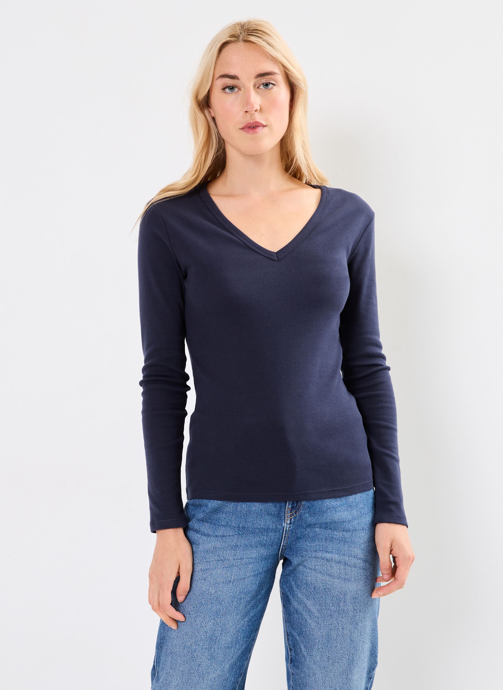 Vêtements Petit Bateau T shirt 'iconique manches longues col V pour Accessoires