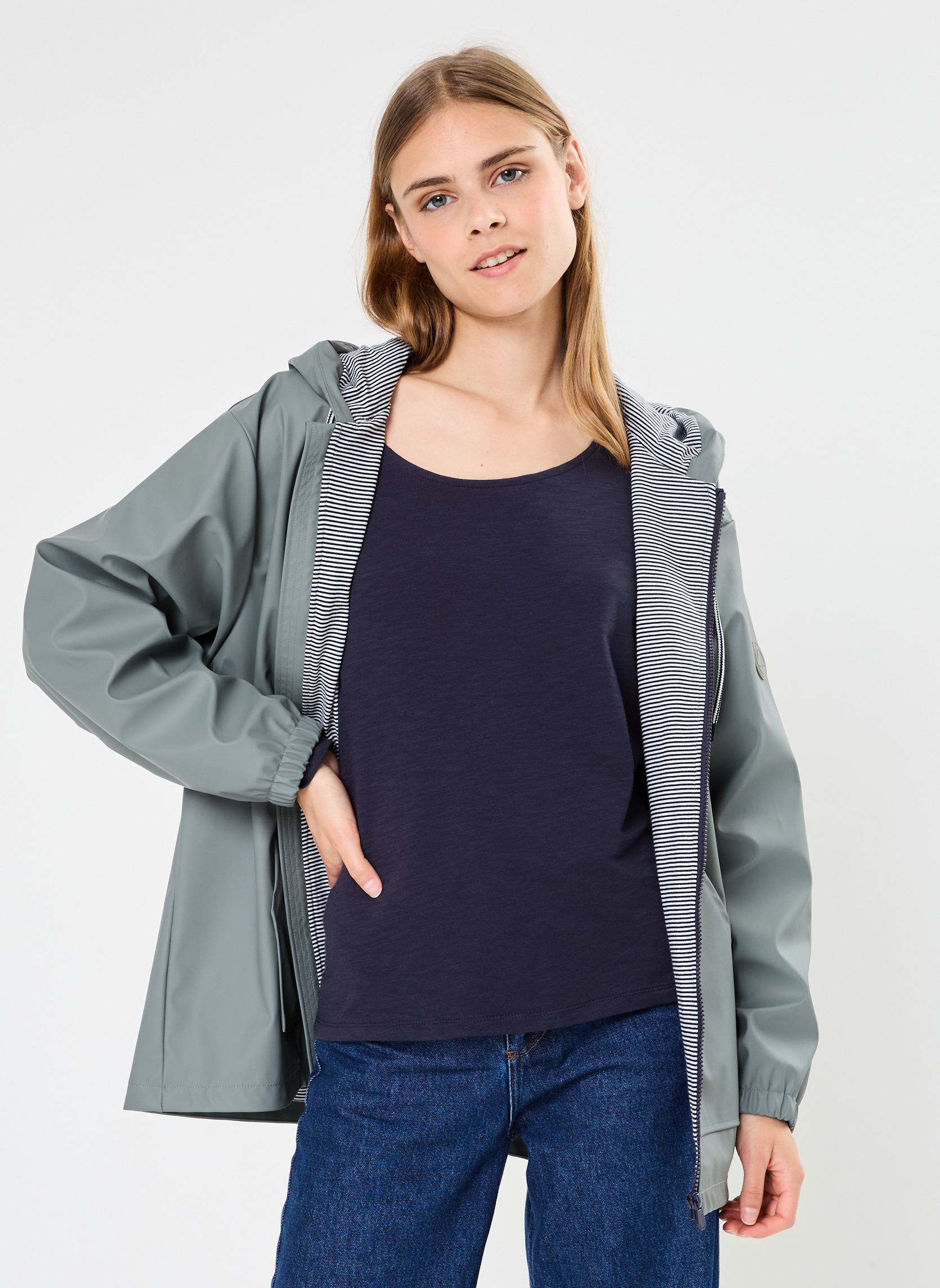 Regenjacken Ciré Court Femme damen grau Petit Bateau Regenjacken Ciré Court Femme damen grau Thuya
