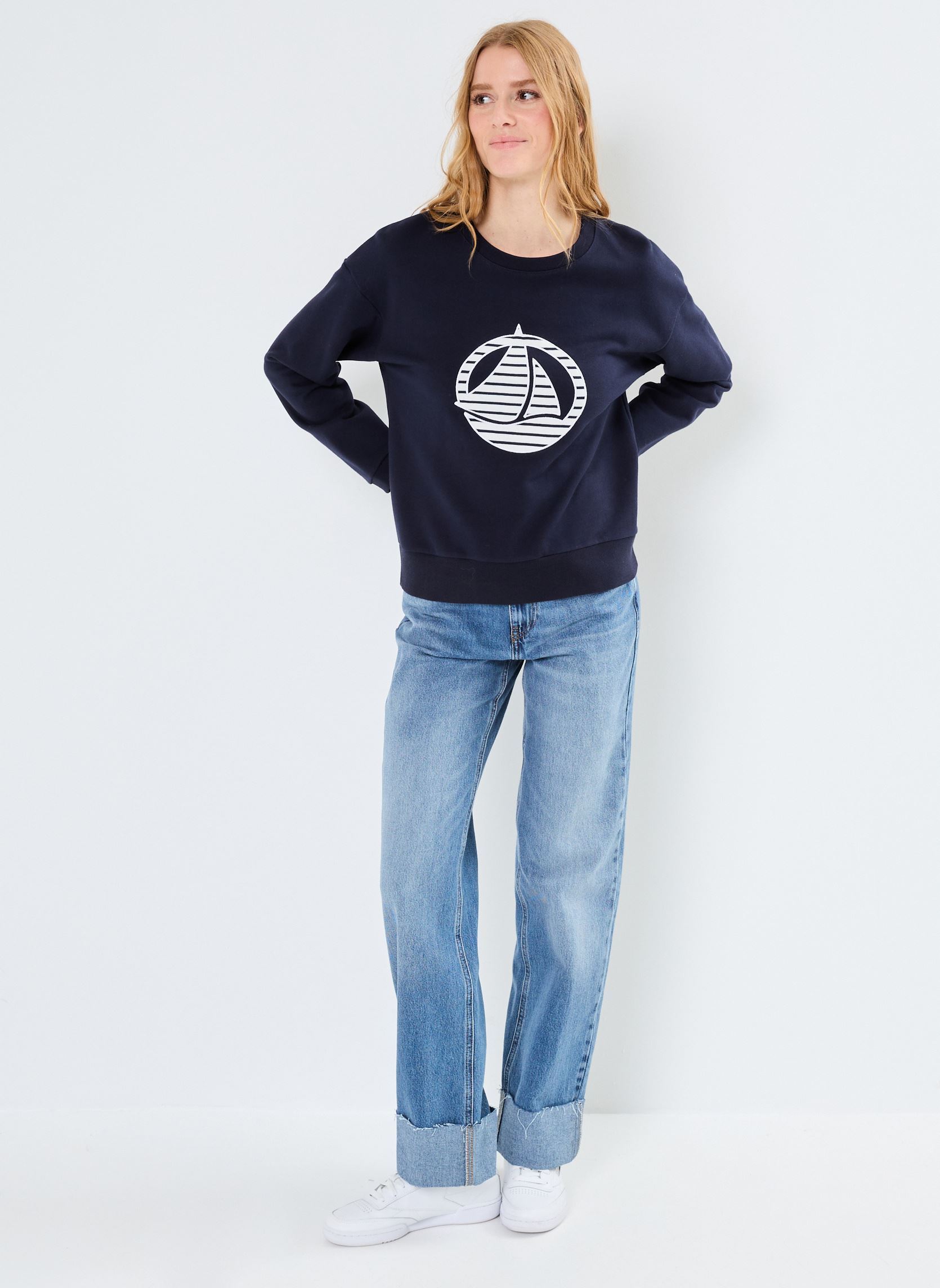 Sweater Tierce dames blauw Petit Bateau Sweater Tierce dames blauw Smoking