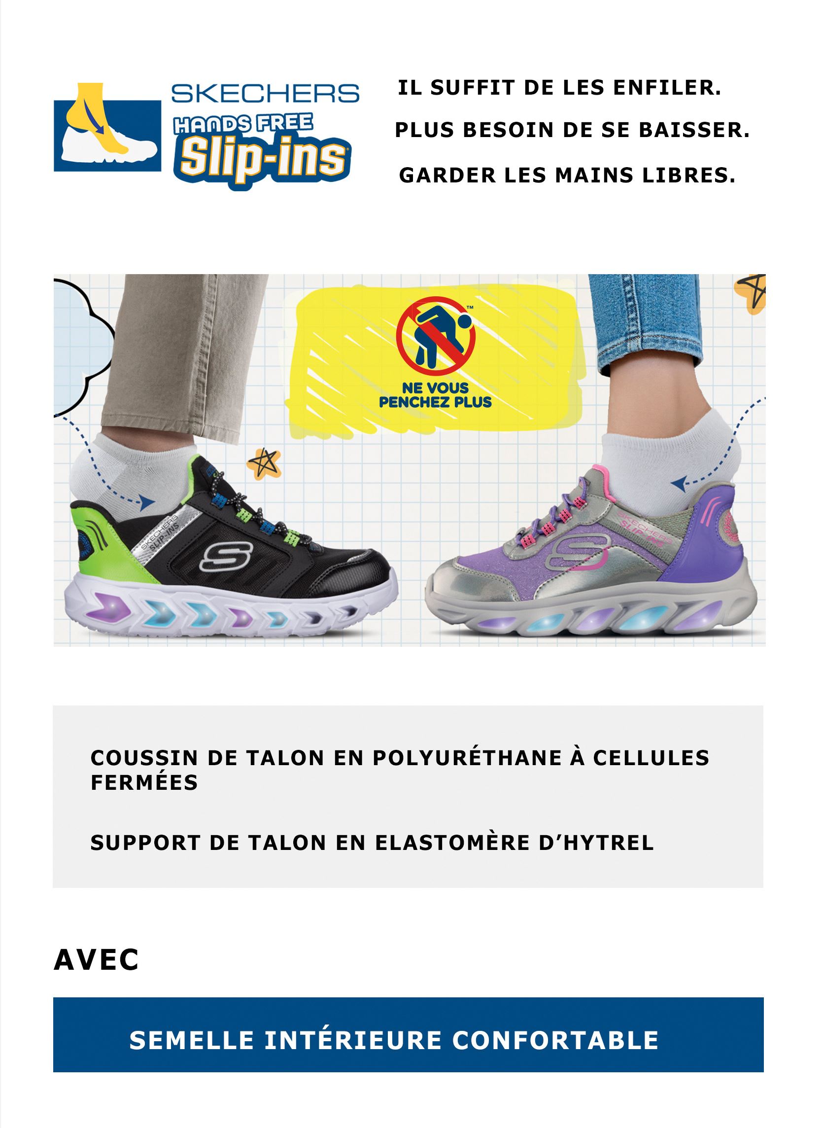 Baskets SLIP-INS Bounder - Brisk-Burst garçon bleu Skechers Baskets SLIP-INS Bounder - Brisk-Burst garçon bleu NVBL