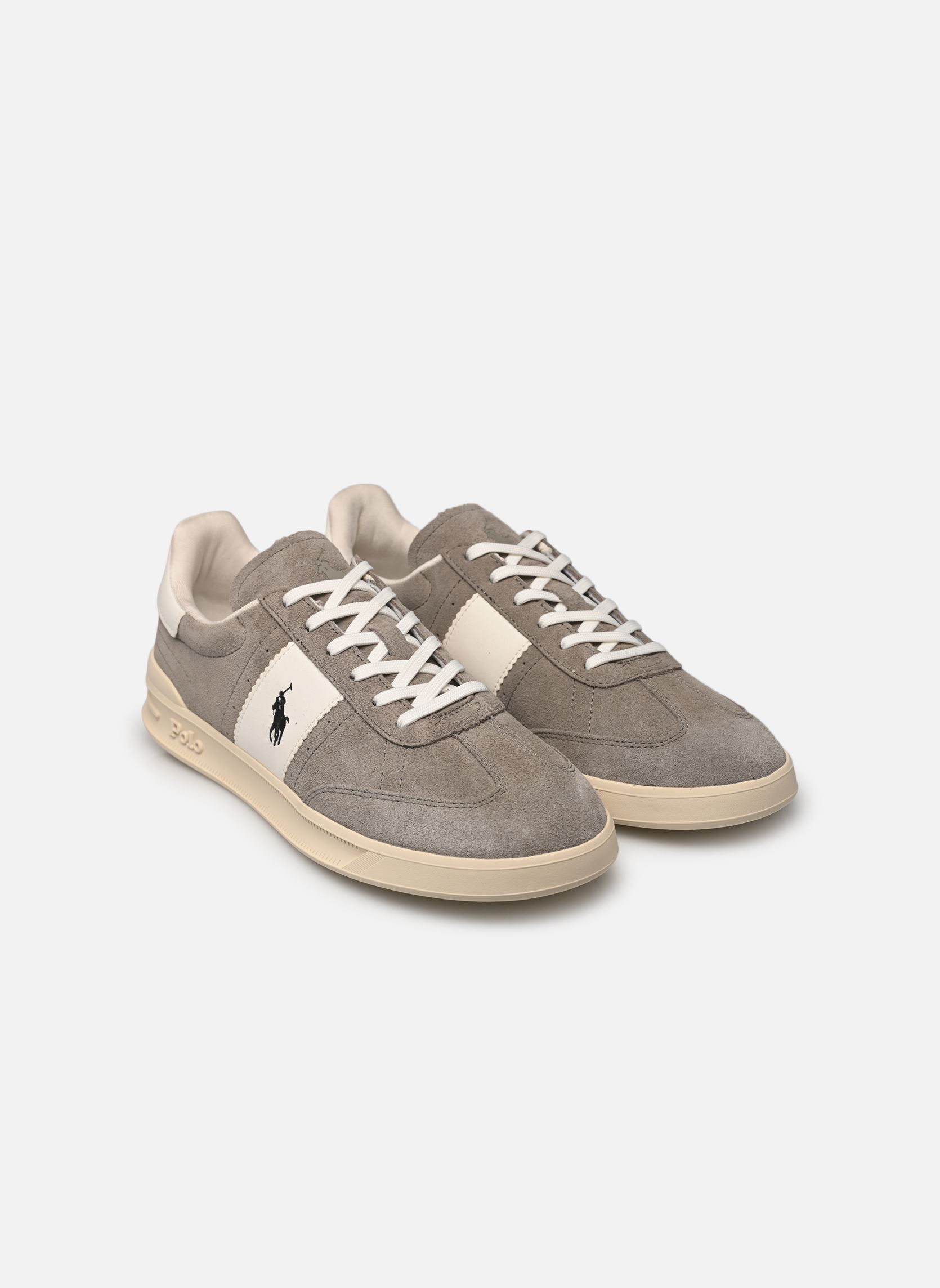 Baskets HRT AERA PP-SNEAKERS-LOW TOP LACE homme gris Polo Ralph Lauren Baskets HRT AERA PP-SNEAKERS-LOW TOP LACE homme gris EARTH GREY/DECKWASH WHITE