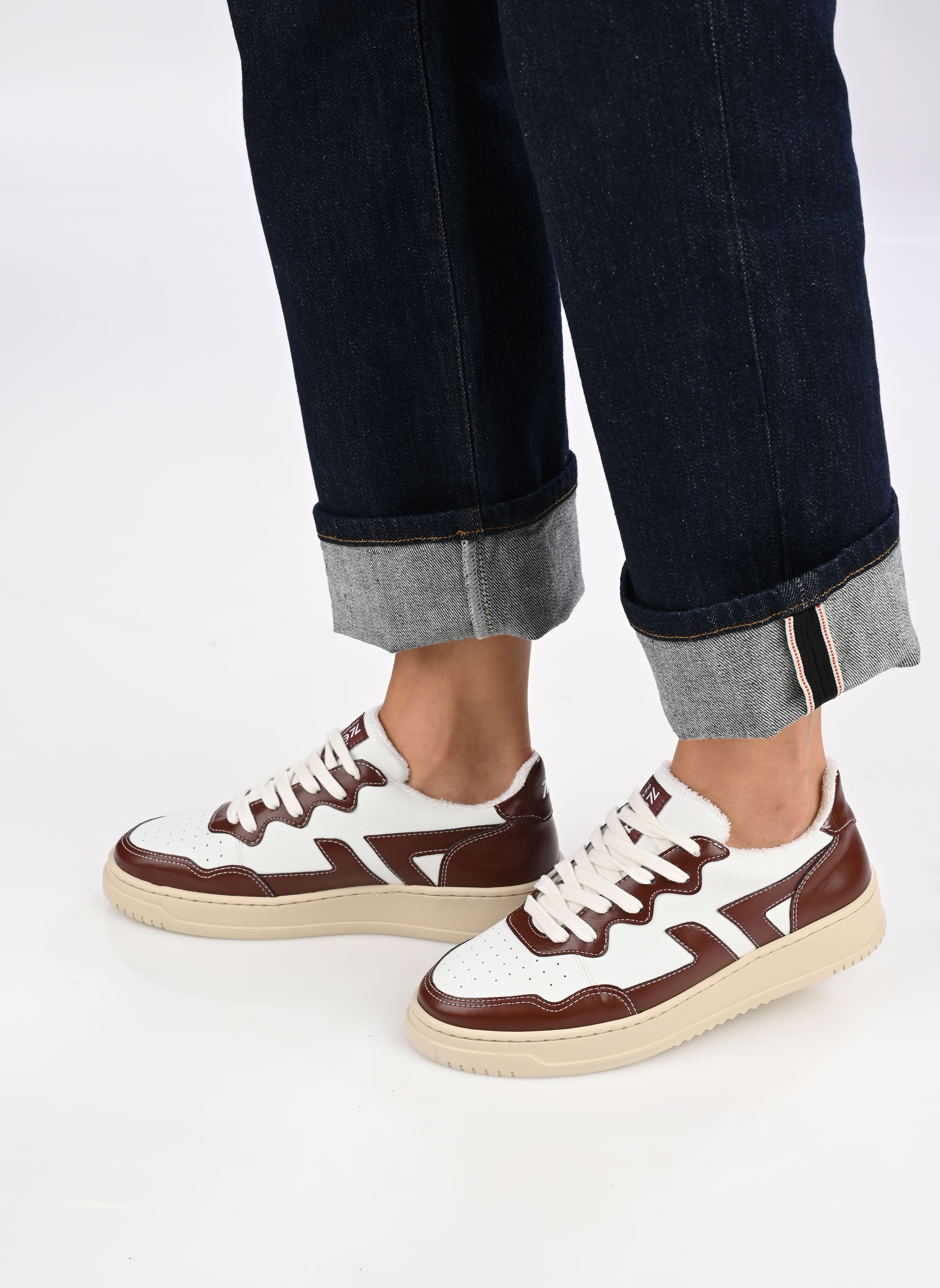 Baskets OLEA femme blanc Zèta Baskets OLEA femme blanc Bordeaux