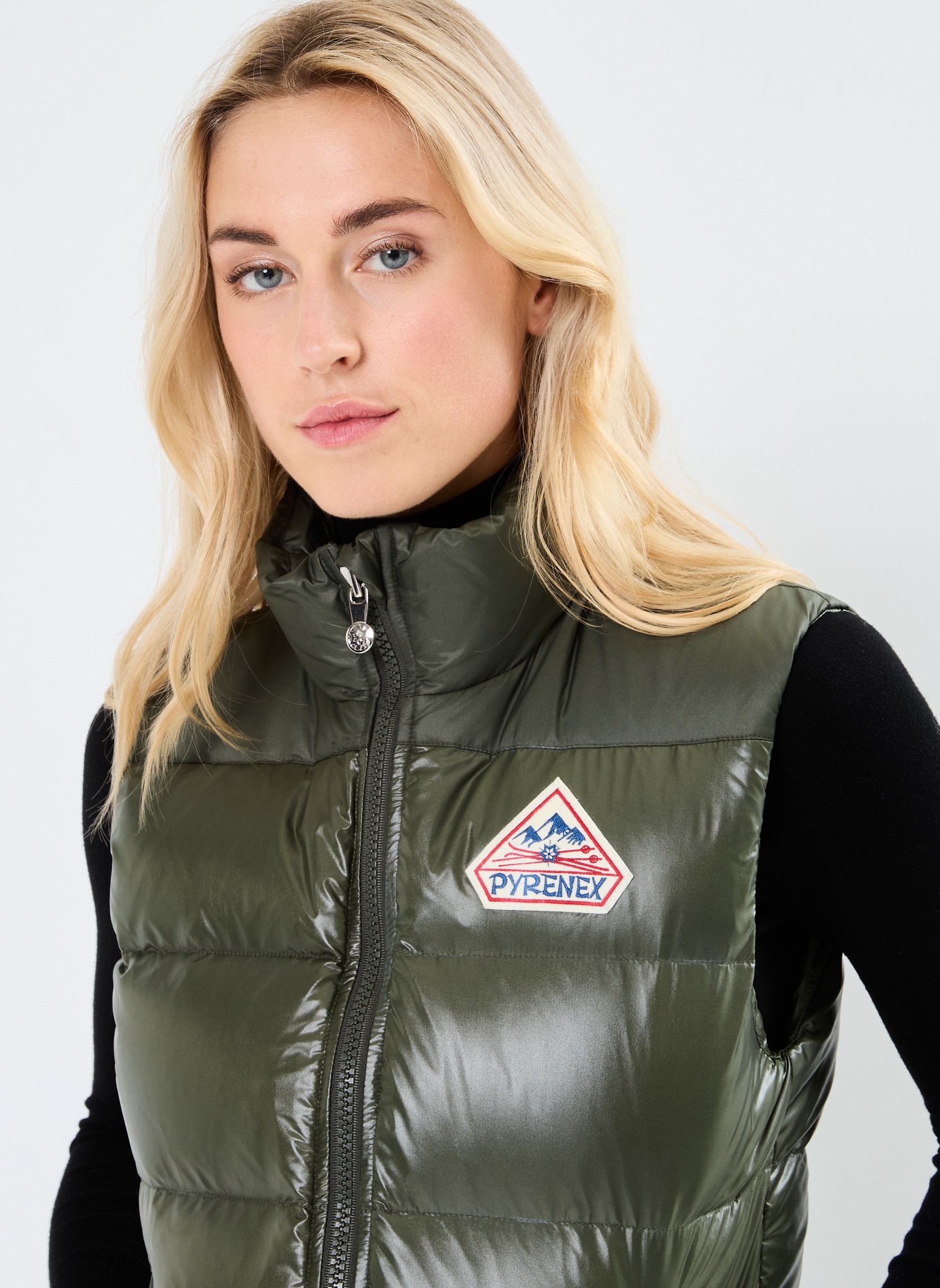 Daunenwesten JOHN 3 SHINY W - UNISEXE damen grün Pyrenex Daunenwesten JOHN 3 SHINY W - UNISEXE damen grün Deep Khaki