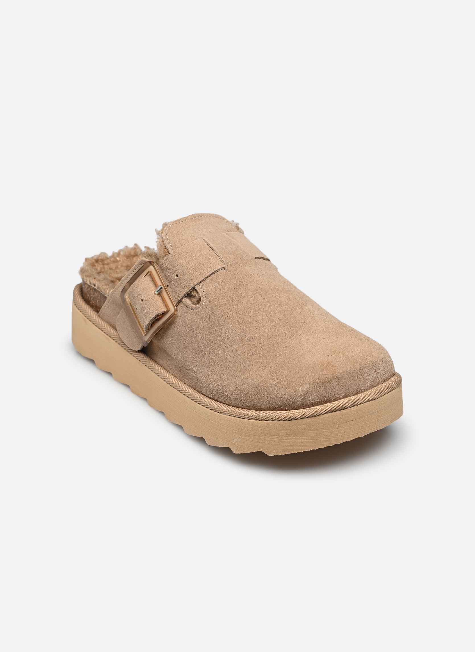 Mules et sabots Cow suede platform sabot femme beige Colors of California Mules et sabots Cow suede platform sabot femme beige NEW TAN