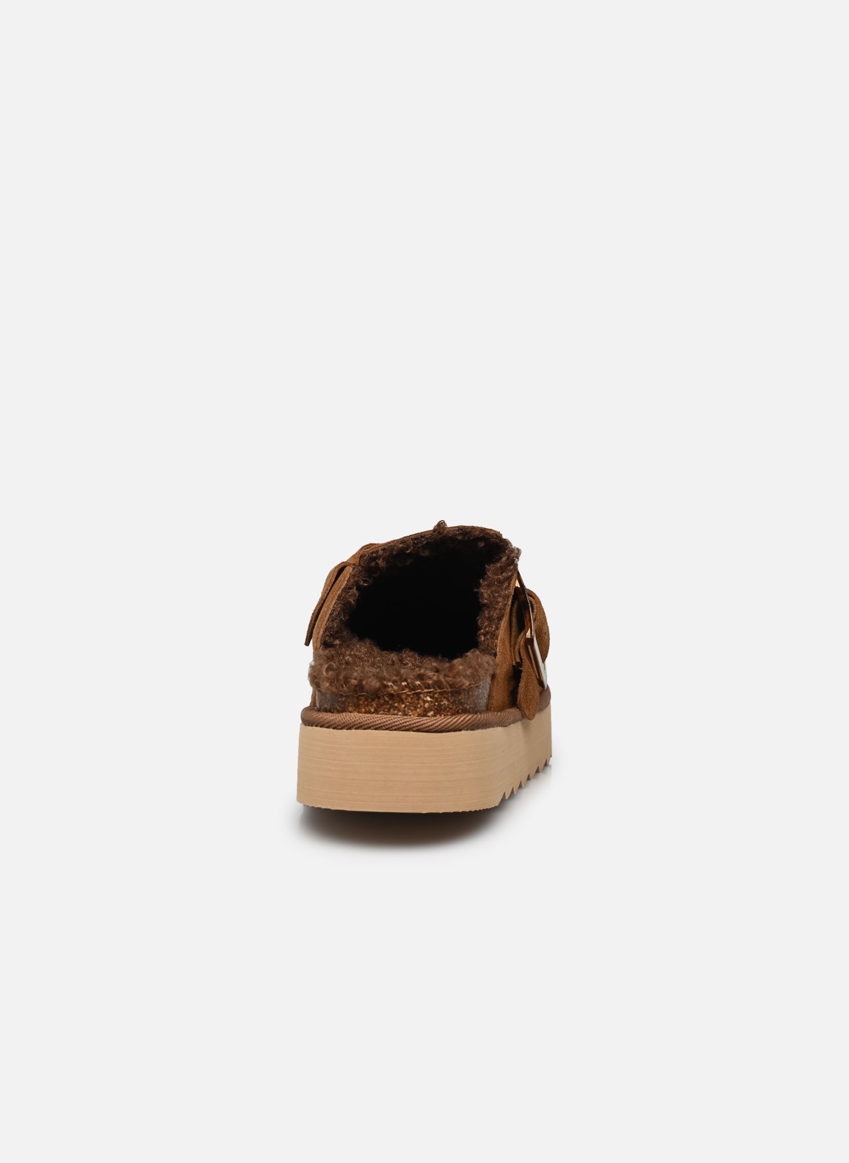 Pantoletten und Clogs Cow suede platform sabot damen braun Colors of California Pantoletten und Clogs Cow suede platform sabot damen braun COGNAC