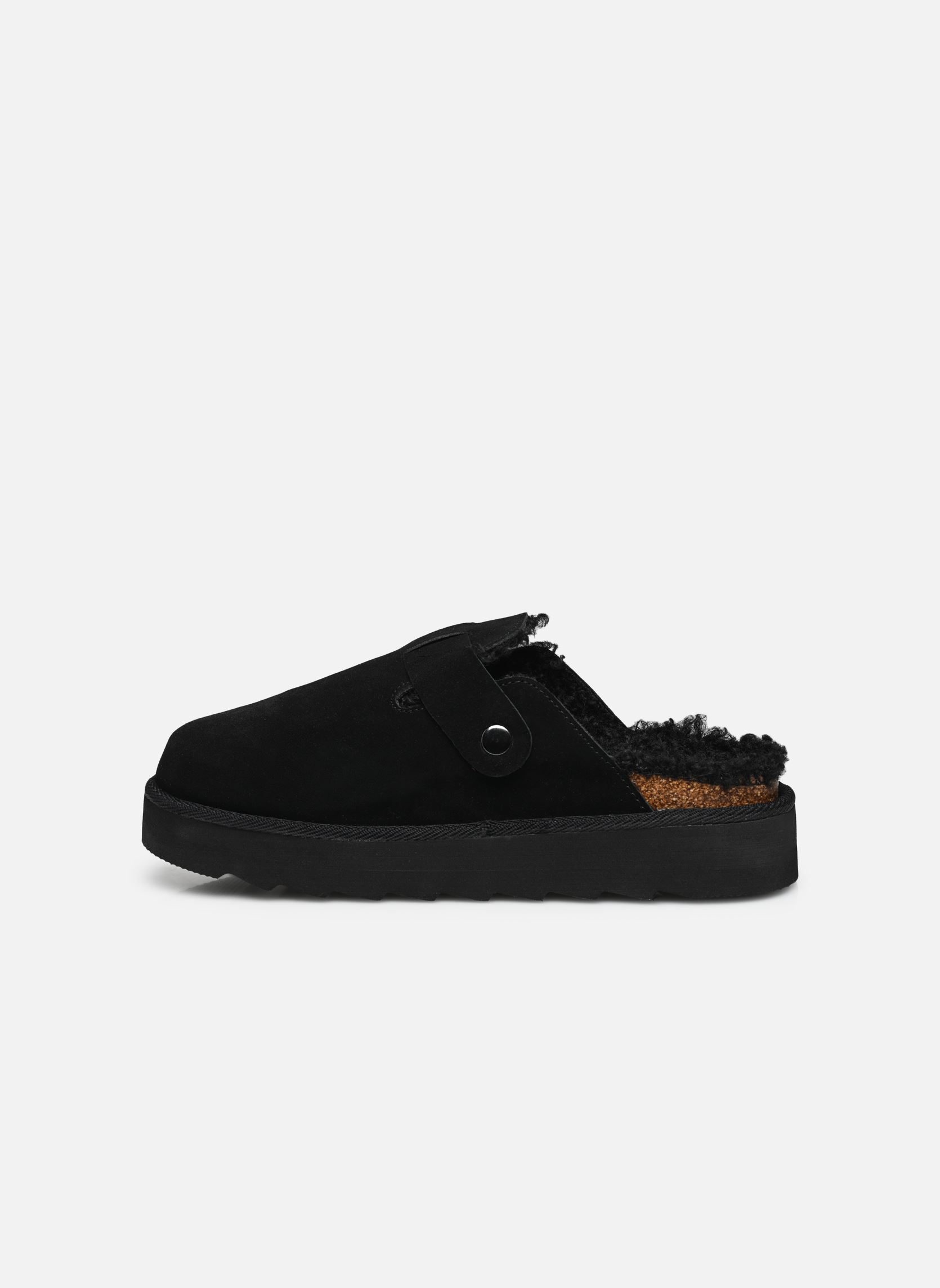 Pantoletten und Clogs Cow suede platform sabot damen schwarz Colors of California Pantoletten und Clogs Cow suede platform sabot damen schwarz BLACK