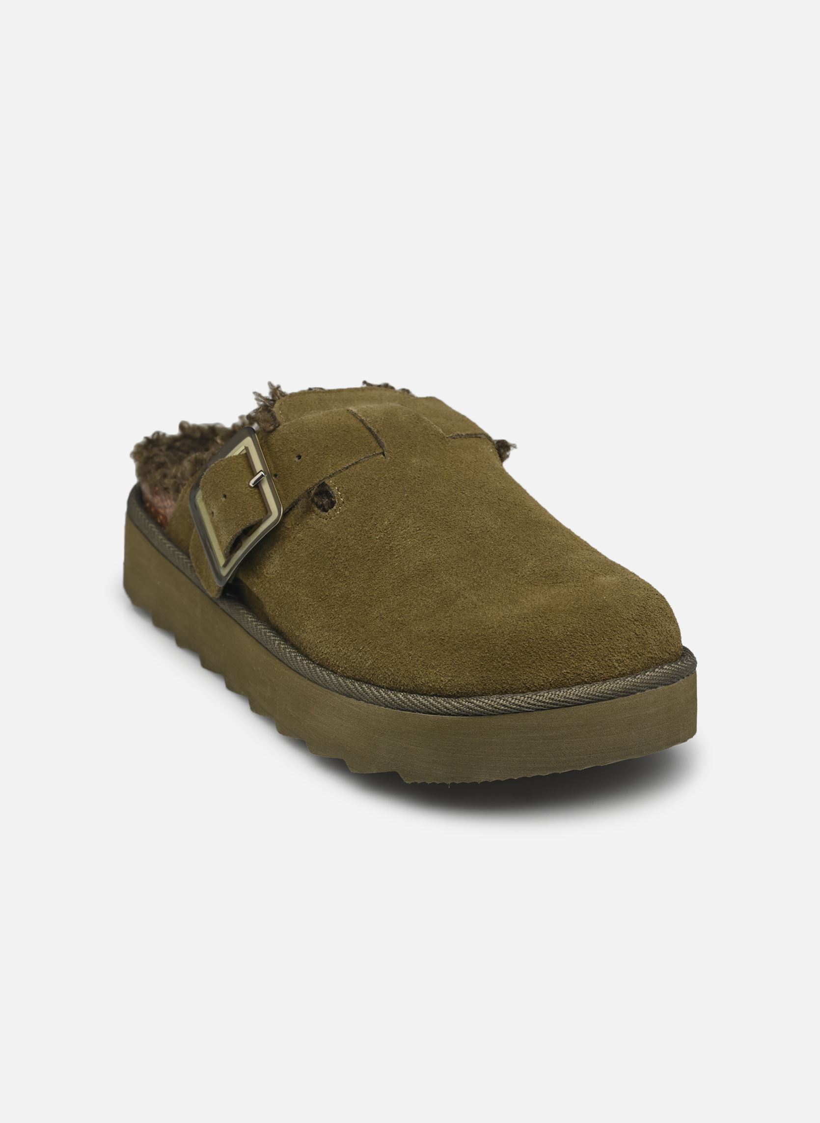 Zuecos y mules Cow suede platform sabot mujer verde Colors of California Zuecos y mules Cow suede platform sabot mujer verde MILITARY