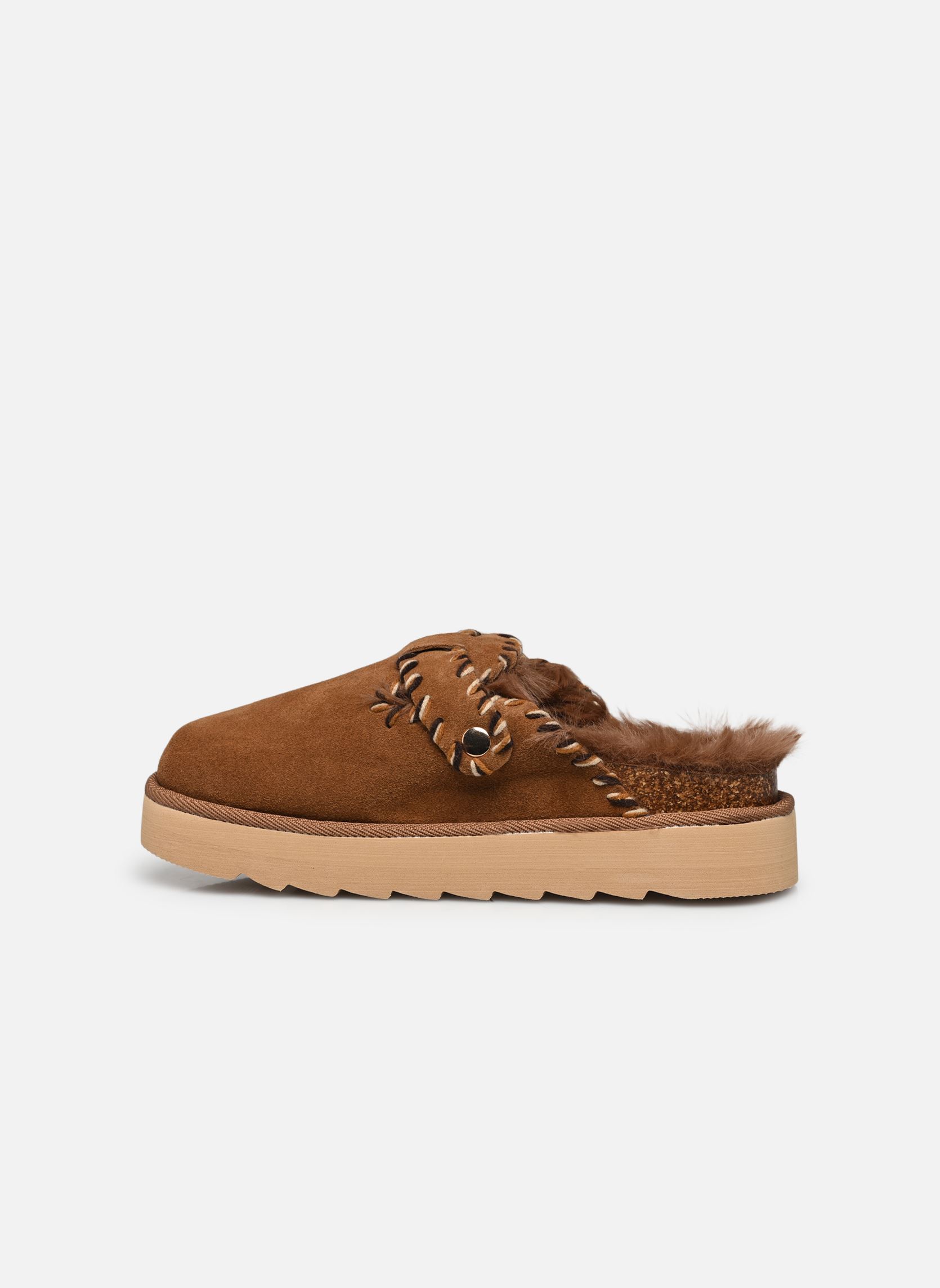 Ciabattine e Sabots Platform sabot wool stitchings donna marrone Colors of California Ciabattine e Sabots Platform sabot wool stitchings donna marrone COGNAC