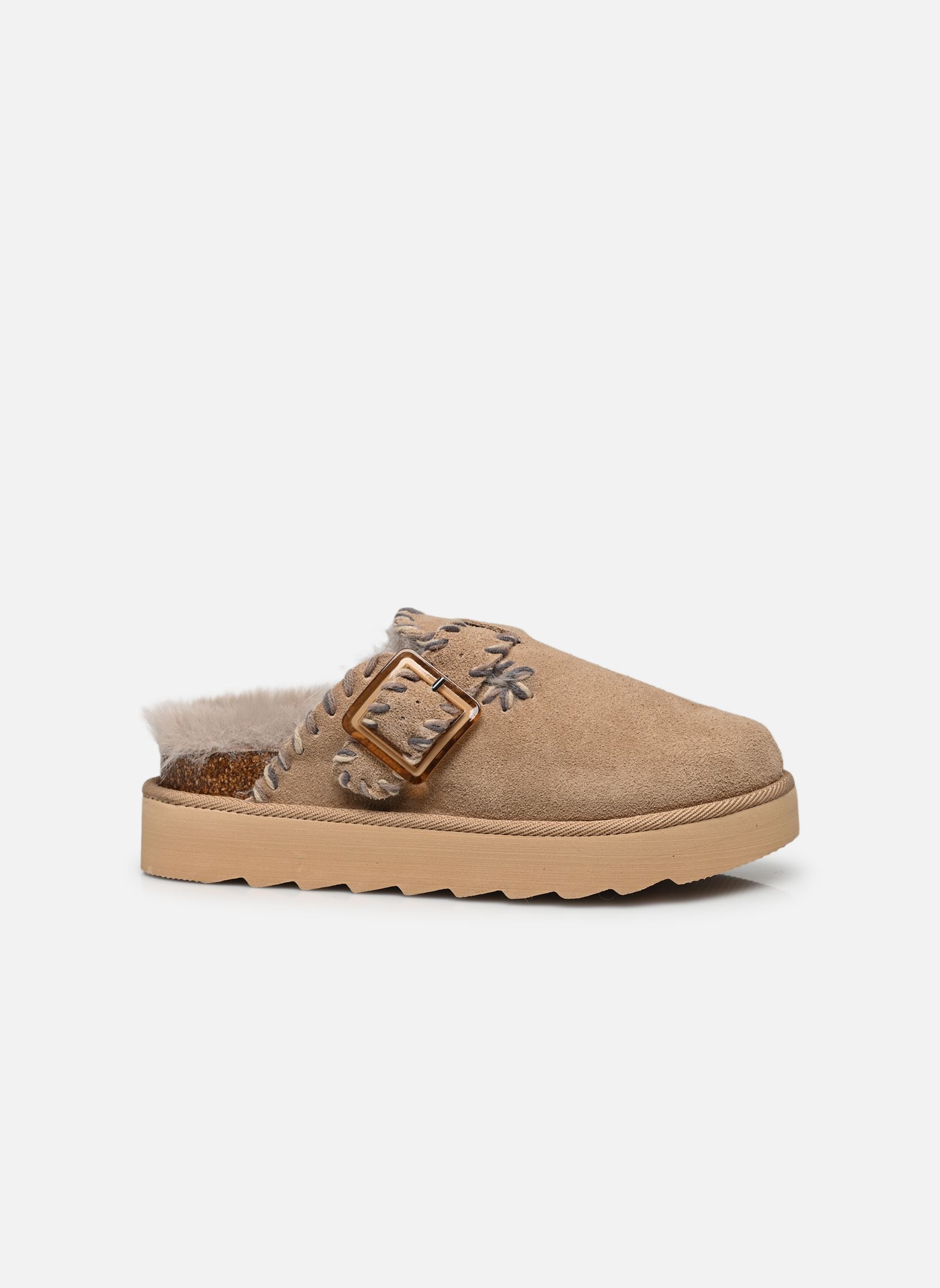 Mules et sabots Platform sabot wool stitchings femme beige Colors of California Mules et sabots Platform sabot wool stitchings femme beige NEW TAN