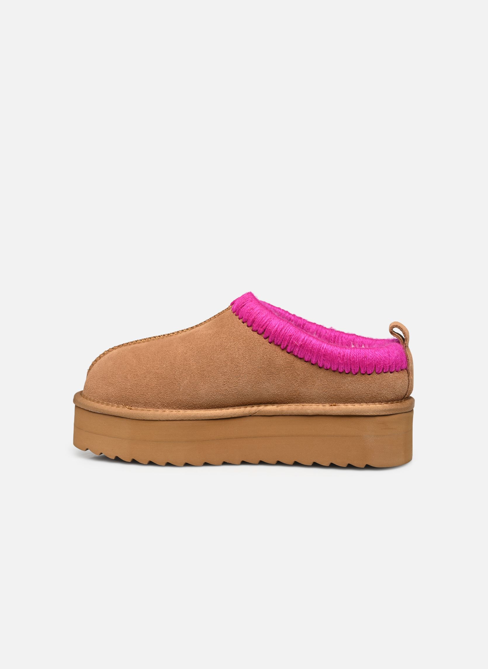 Chaussons Eggy platform bold stitching femme beige Colors of California Chaussons Eggy platform bold stitching femme beige TAN