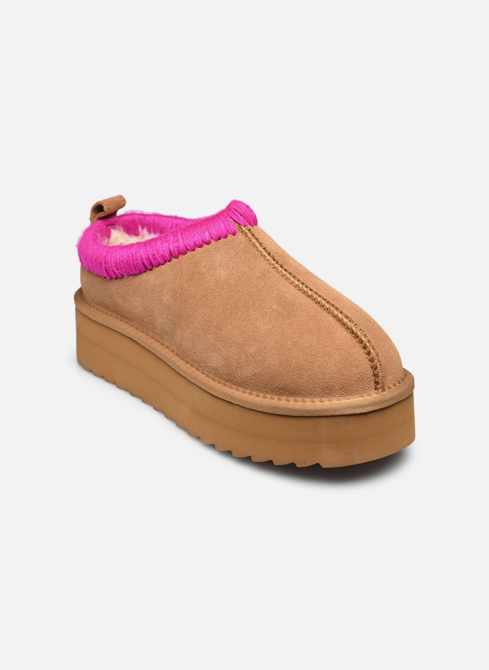 Chaussons Eggy platform bold stitching femme beige Colors of California Chaussons Eggy platform bold stitching femme beige TAN
