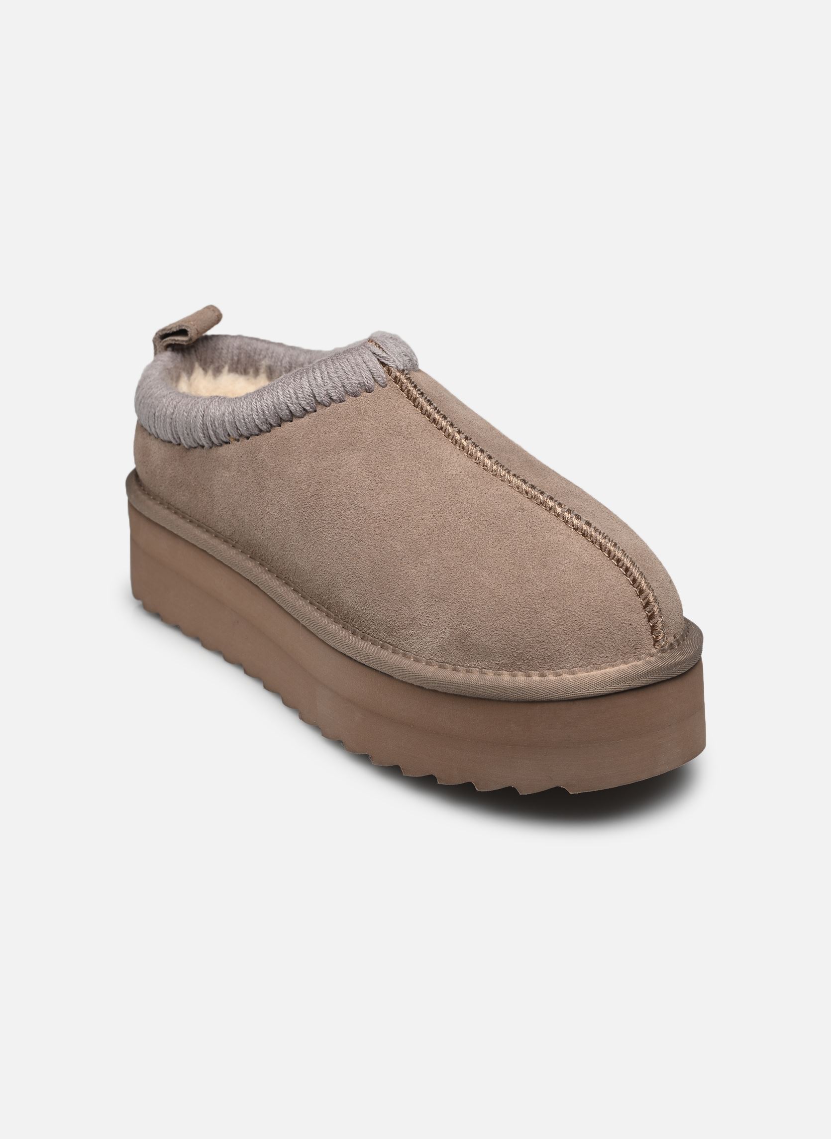 Chaussons Eggy platform bold stitching femme beige Colors of California Chaussons Eggy platform bold stitching femme beige TAUPE