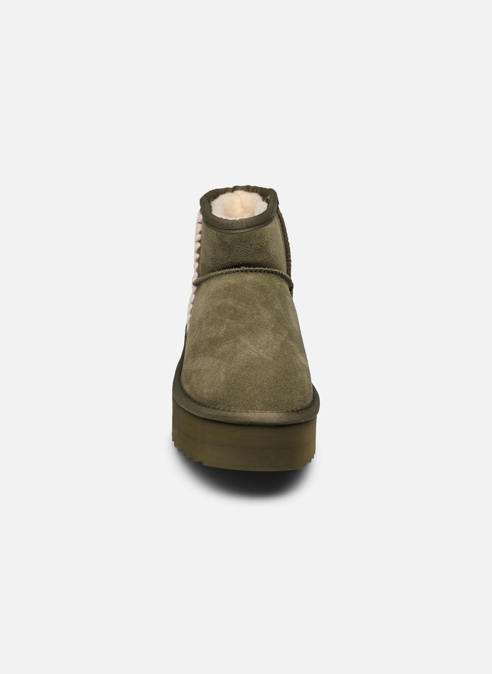Bottines fourrées Platform boot spike stitching femme vert Colors of California Bottines fourrées Platform boot spike stitching femme vert MILITARY