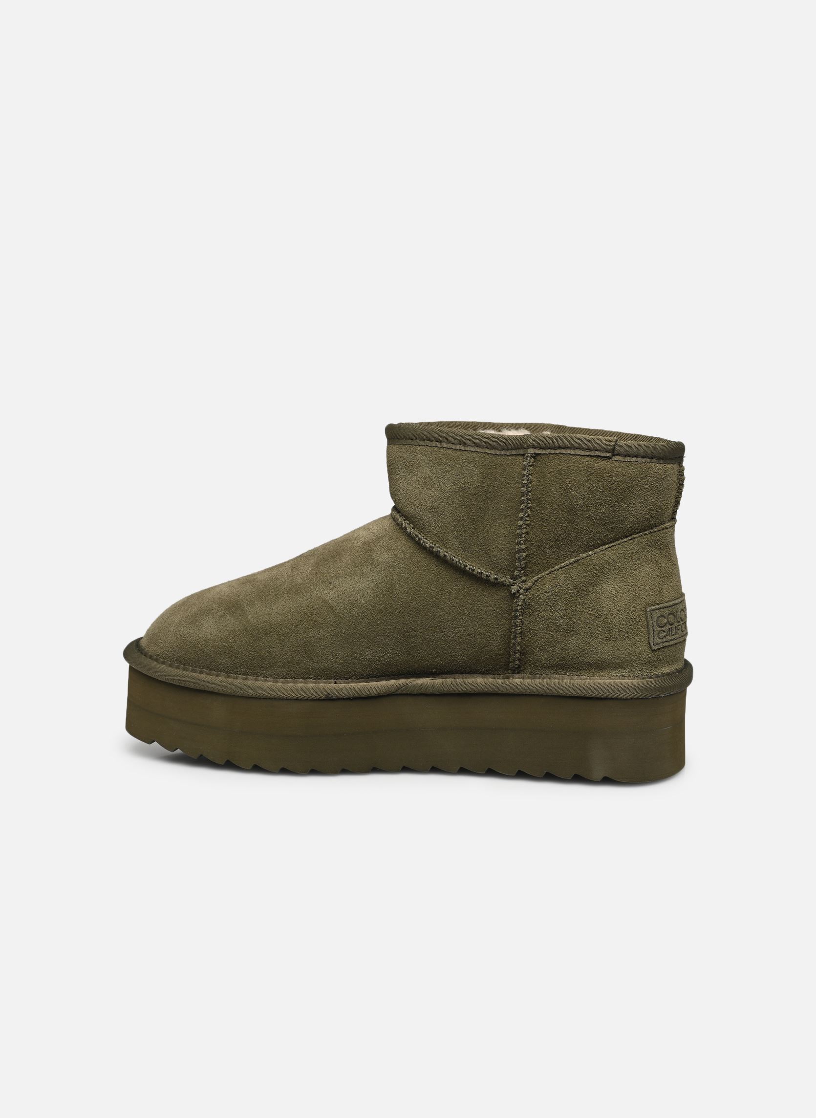 Bottines fourrées Platform boot spike stitching femme vert Colors of California Bottines fourrées Platform boot spike stitching femme vert MILITARY