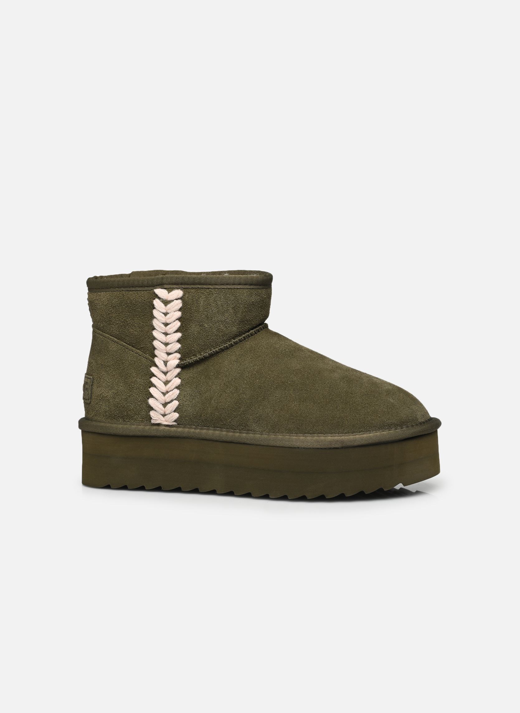 Bottines fourrées Platform boot spike stitching femme vert Colors of California Bottines fourrées Platform boot spike stitching femme vert MILITARY