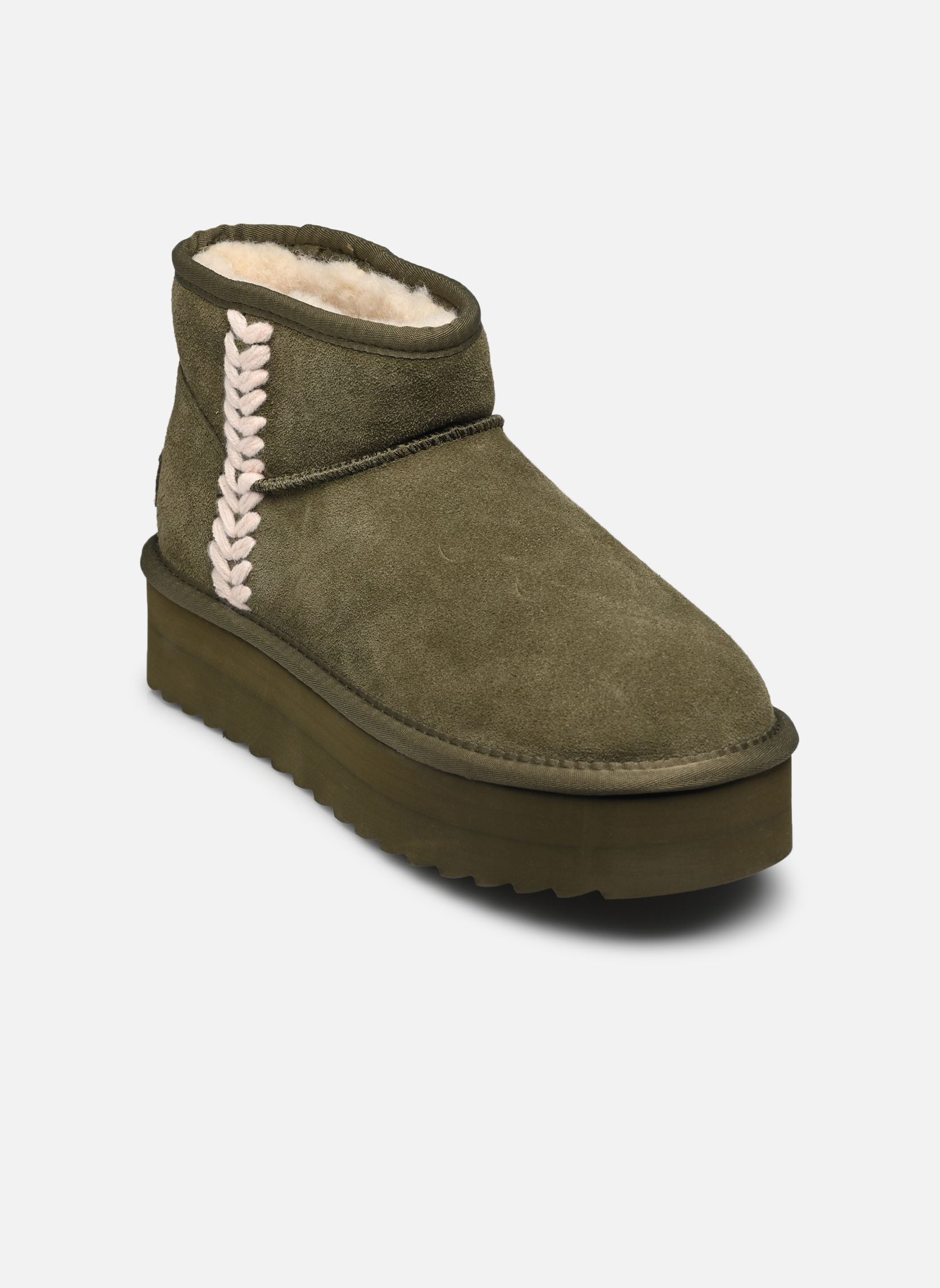 Bottines fourrées Platform boot spike stitching femme vert Colors of California Bottines fourrées Platform boot spike stitching femme vert MILITARY