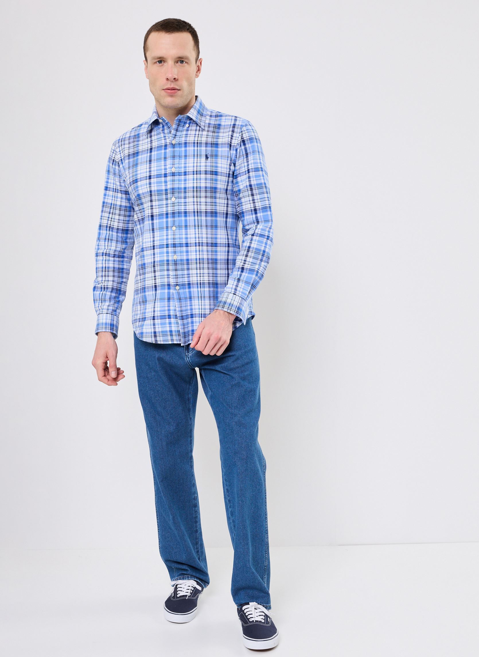 Rechte jeans / Straight Leg Jeans FRONTIER heren blauw Wrangler Rechte jeans / Straight Leg Jeans FRONTIER heren blauw DARK STONE